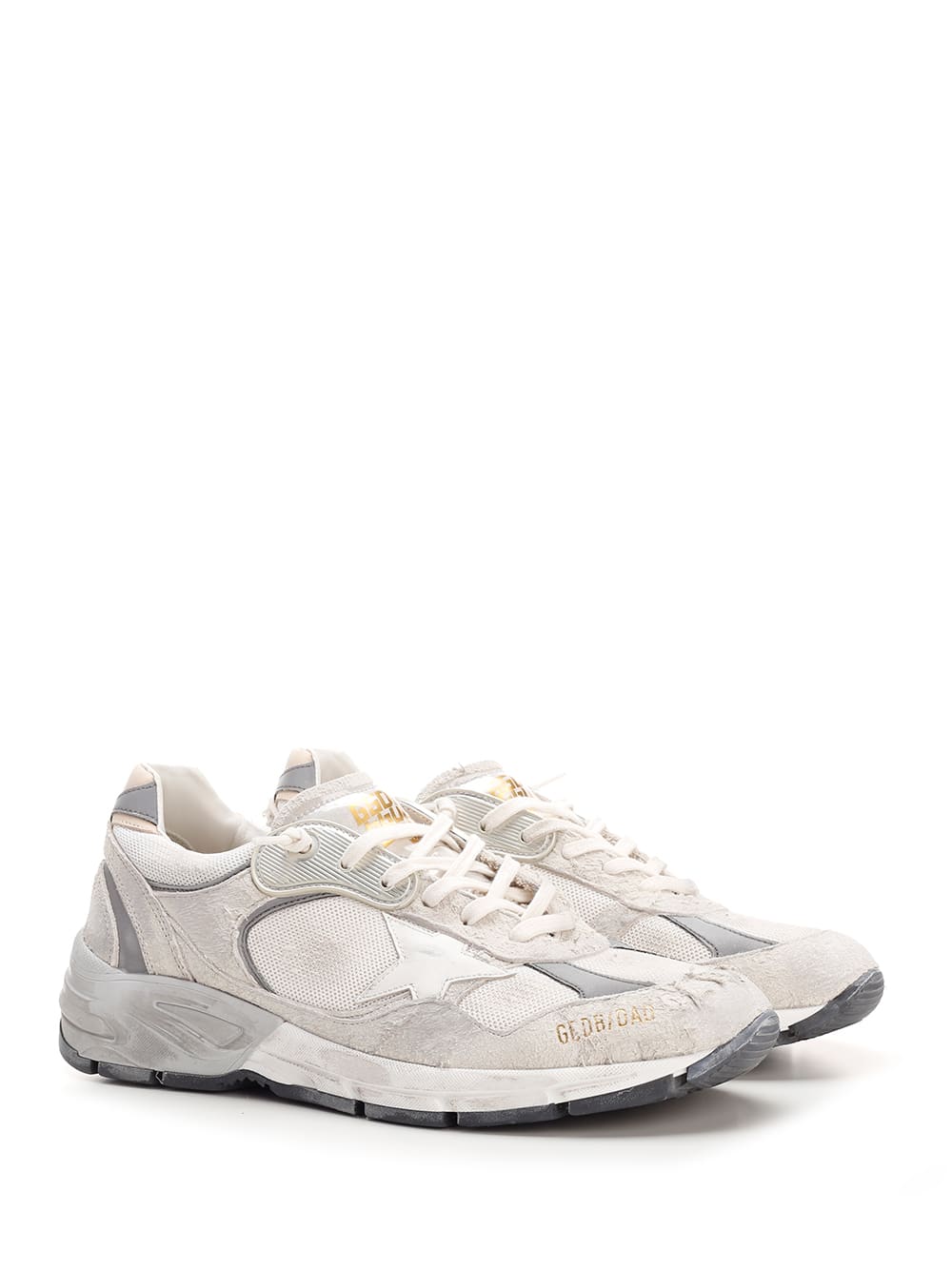 Shop Golden Goose White/grey Dad-star Sneakers