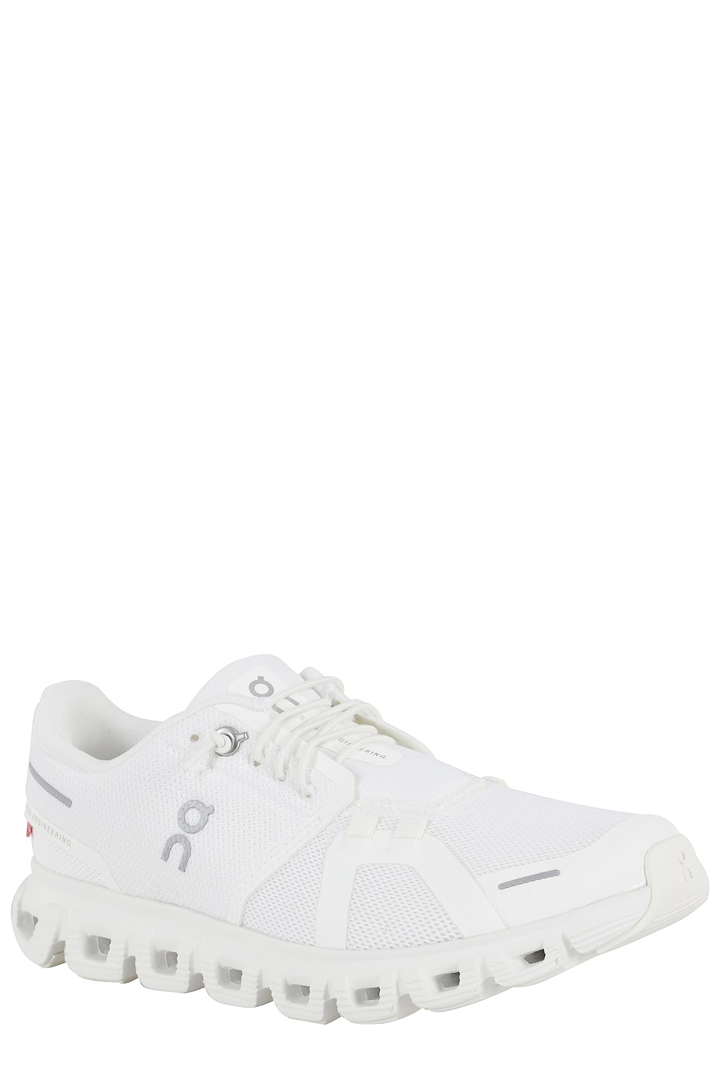 On Low Top Sneakers With Mesh Upper And Rubber Outsole In White