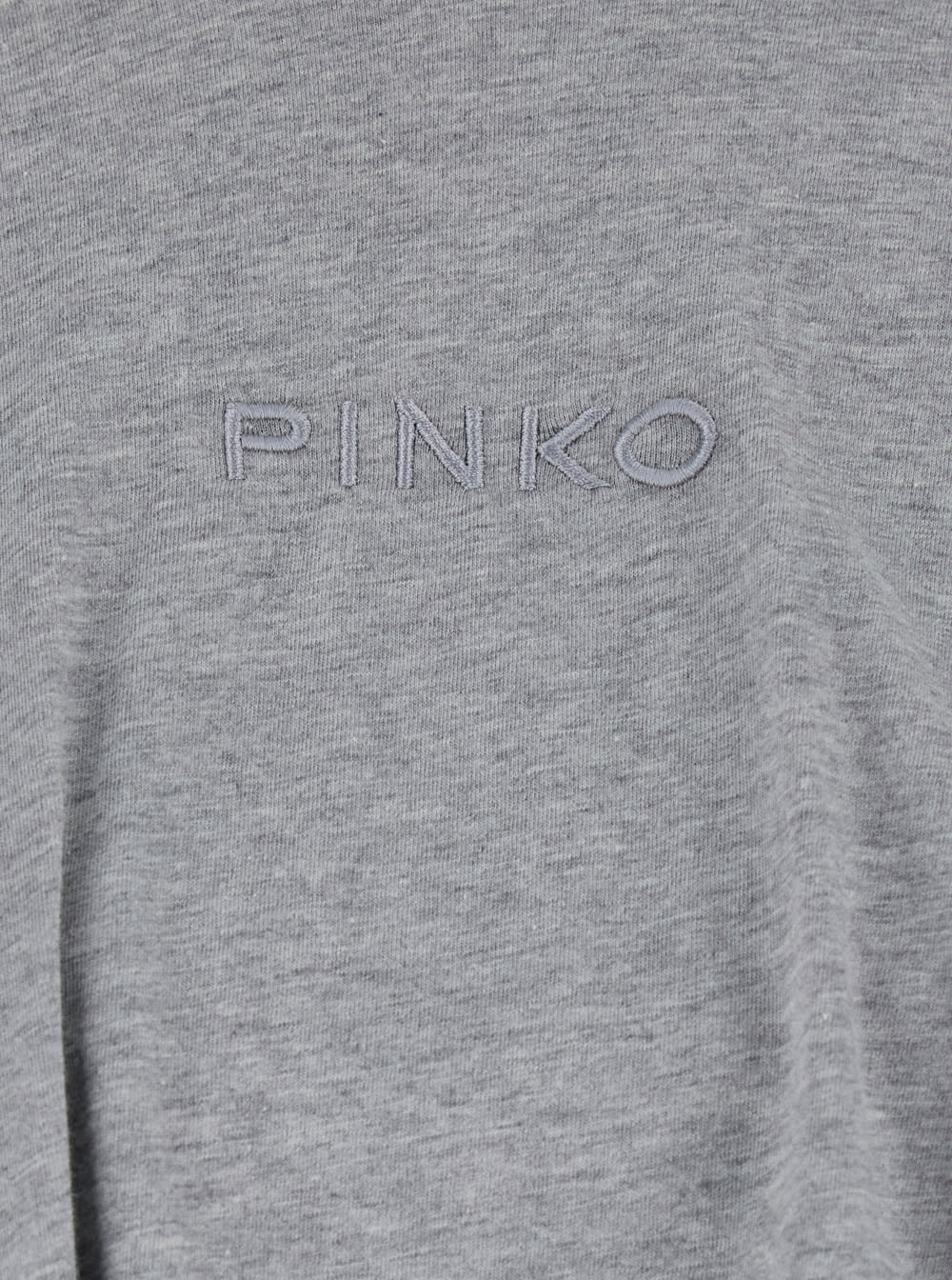 Shop Pinko Grey Crop T-shirt With Logo On The Front And Gathers In Cotton Woman In Grigio Pioggerella