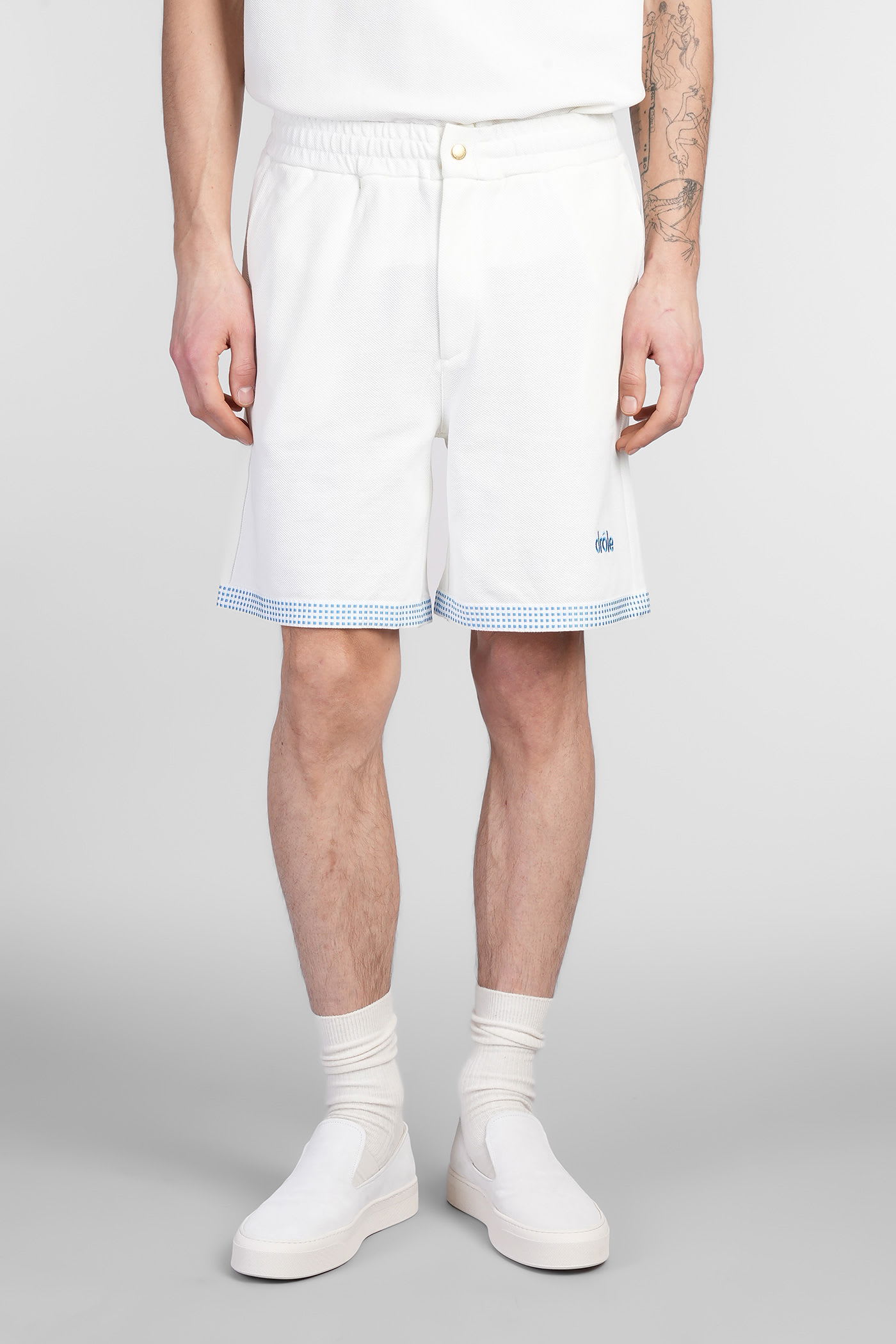 Shorts In White Cotton