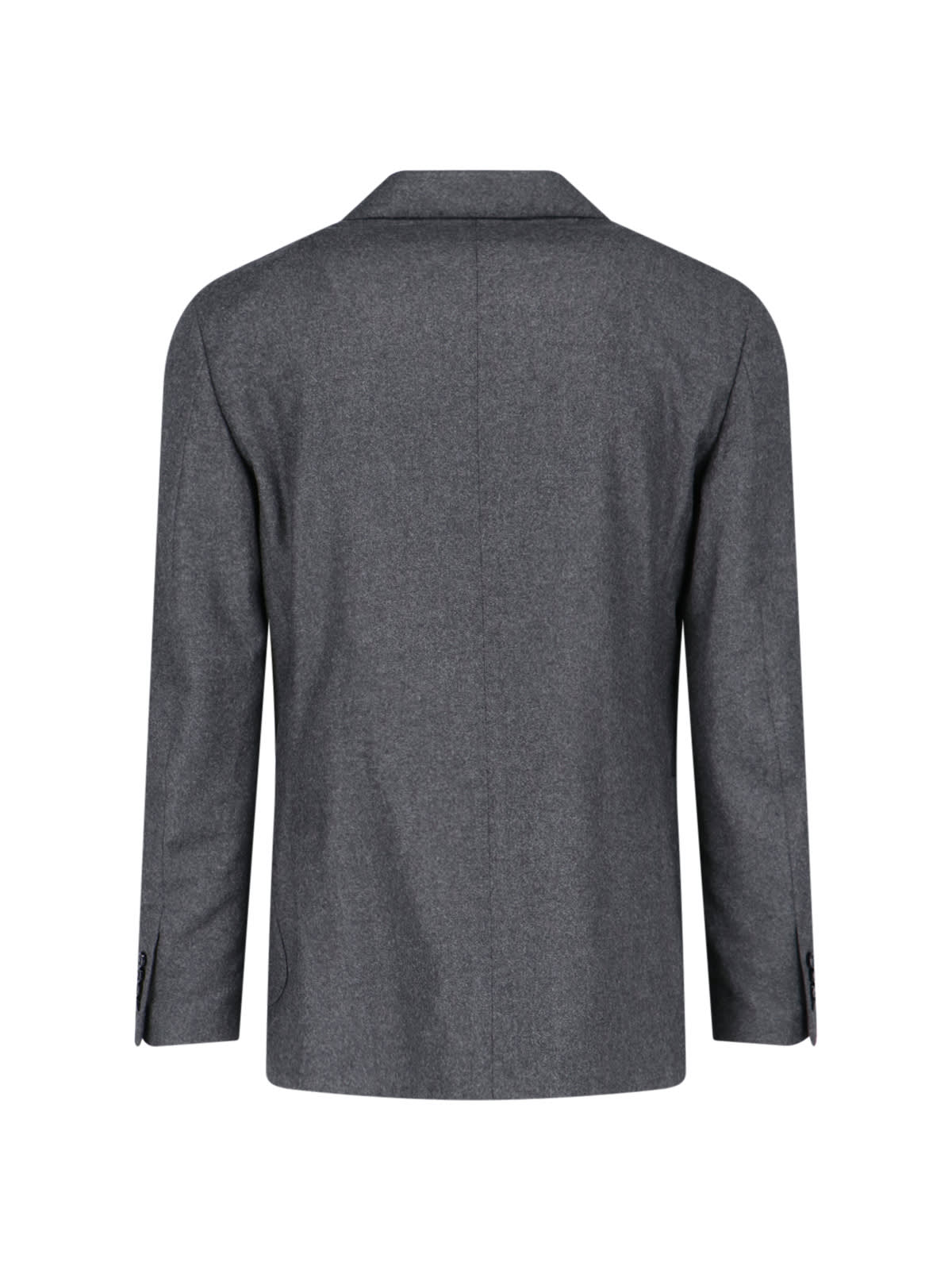 Shop Lardini Double-breasted Blazer In Gray