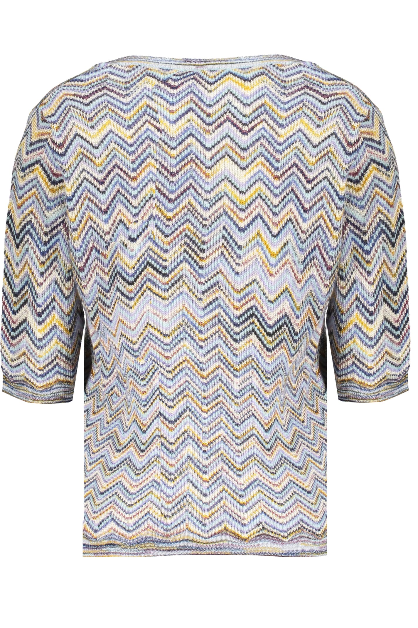 Shop M Missoni Sweater With V-neck In Blue