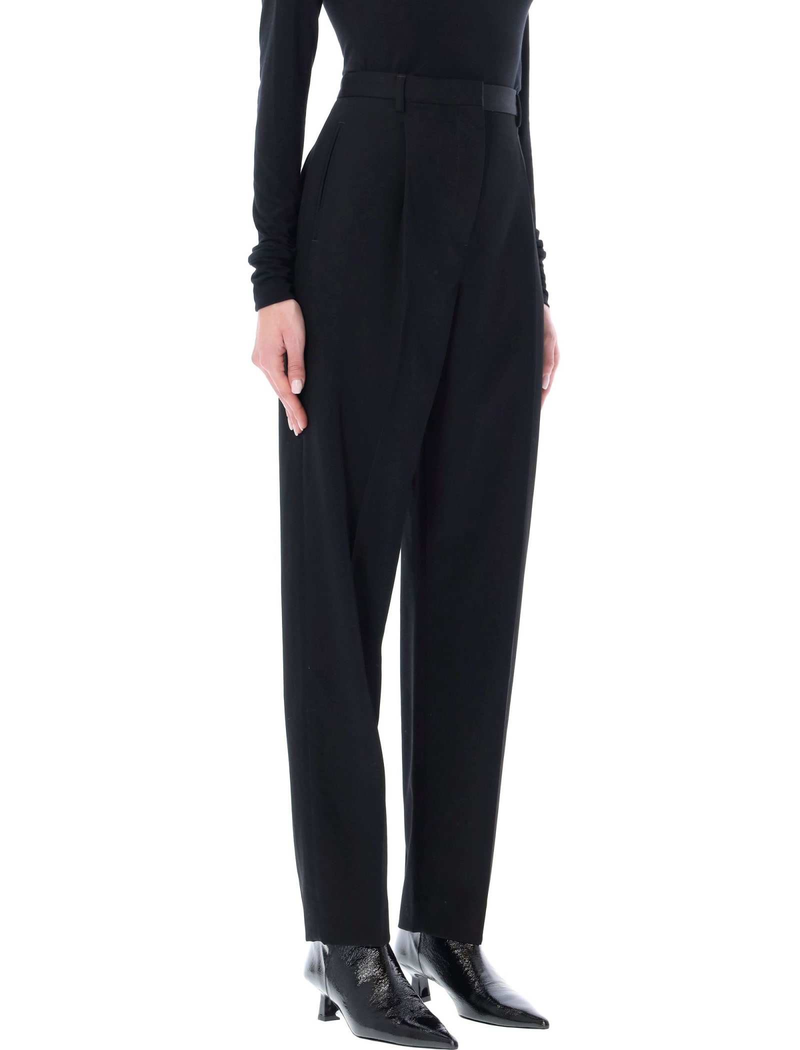 Shop Tory Burch Tailored Wool Pants In Black
