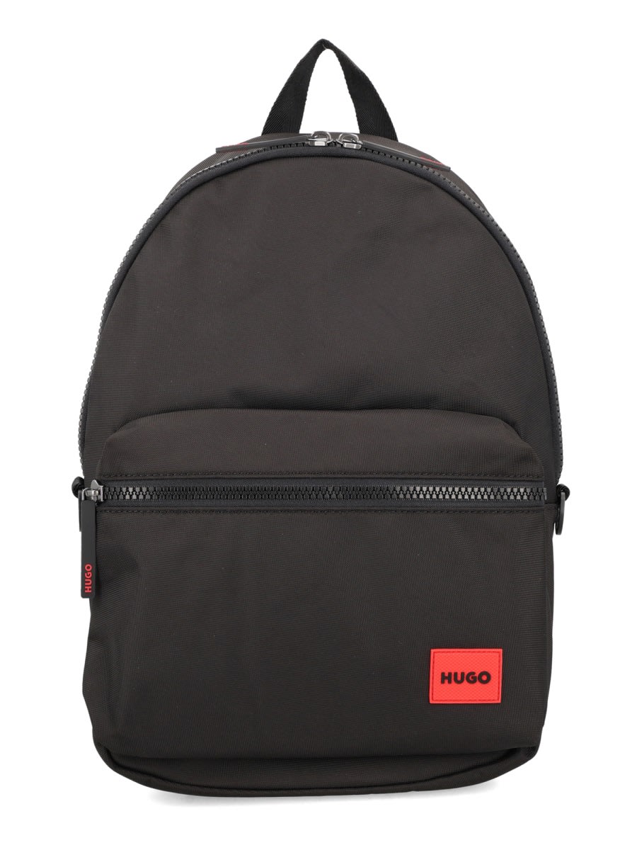 Hugo Boss Versatile Backpack Featuring Multiple Elements In Black