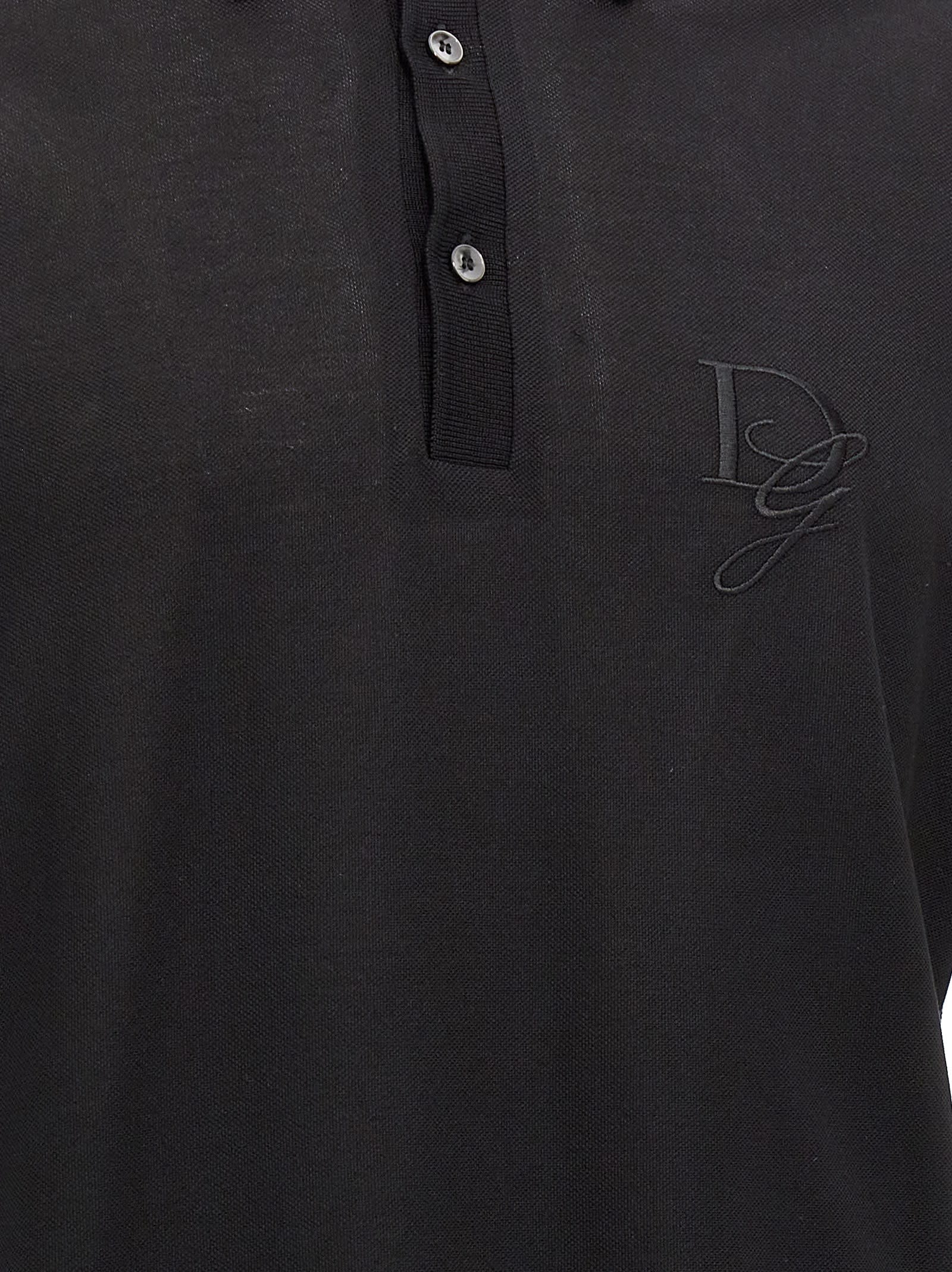 Shop Dolce & Gabbana Logo Embroidery Polo Shirt In Black