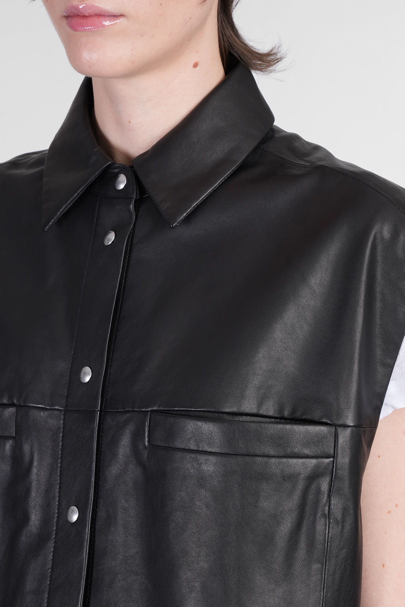 Iro Cadi Shirt In Black Wool And Polyester