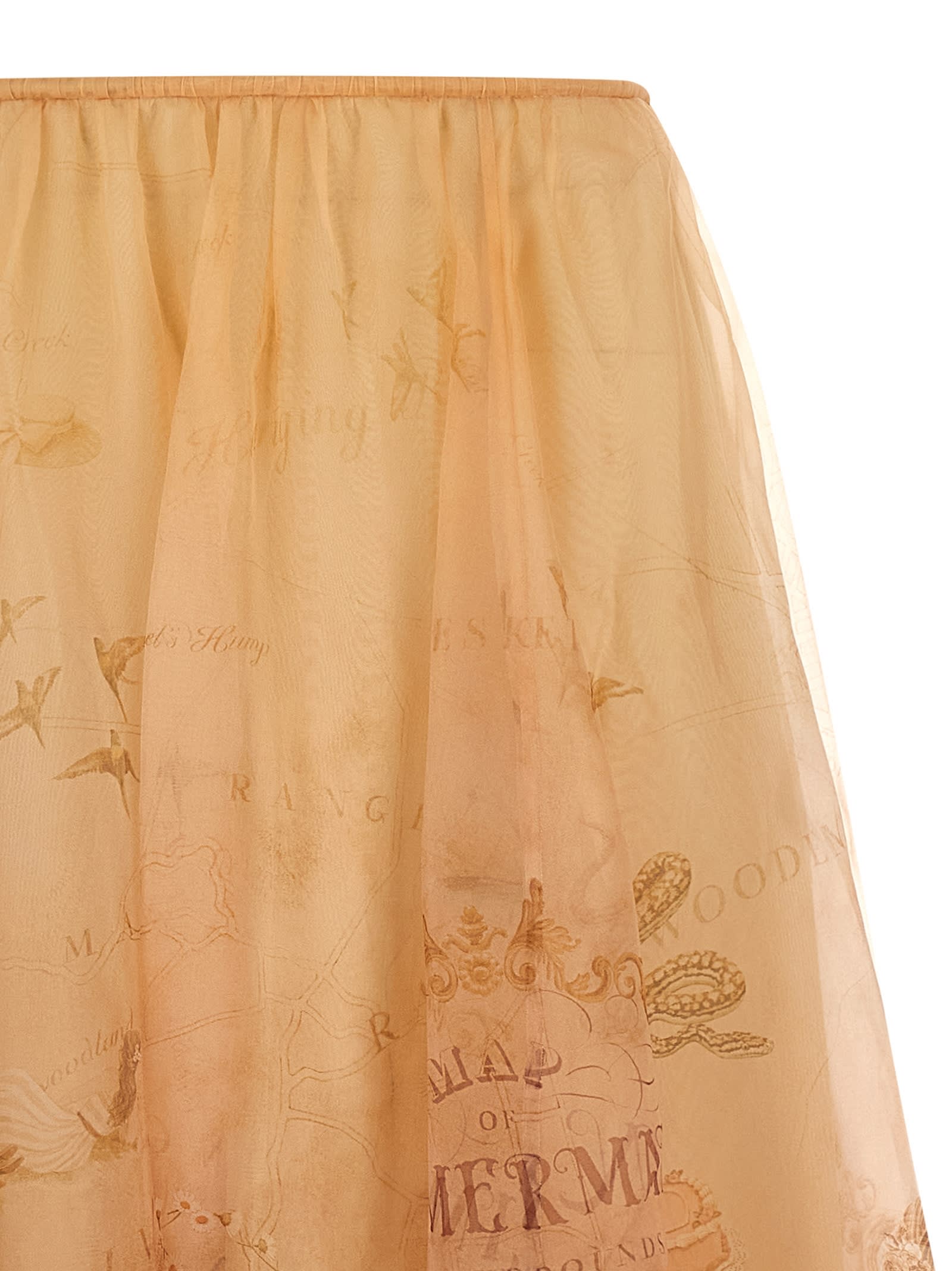 Zimmermann Hypnotic Printed Silk-organza Midi Skirt In Brown