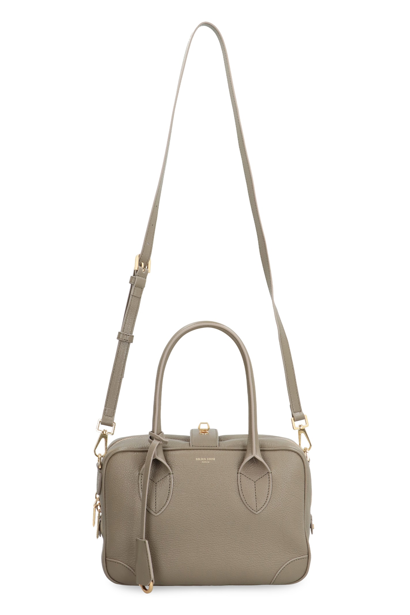 Shop Golden Goose Vita Leather Handbag In Green