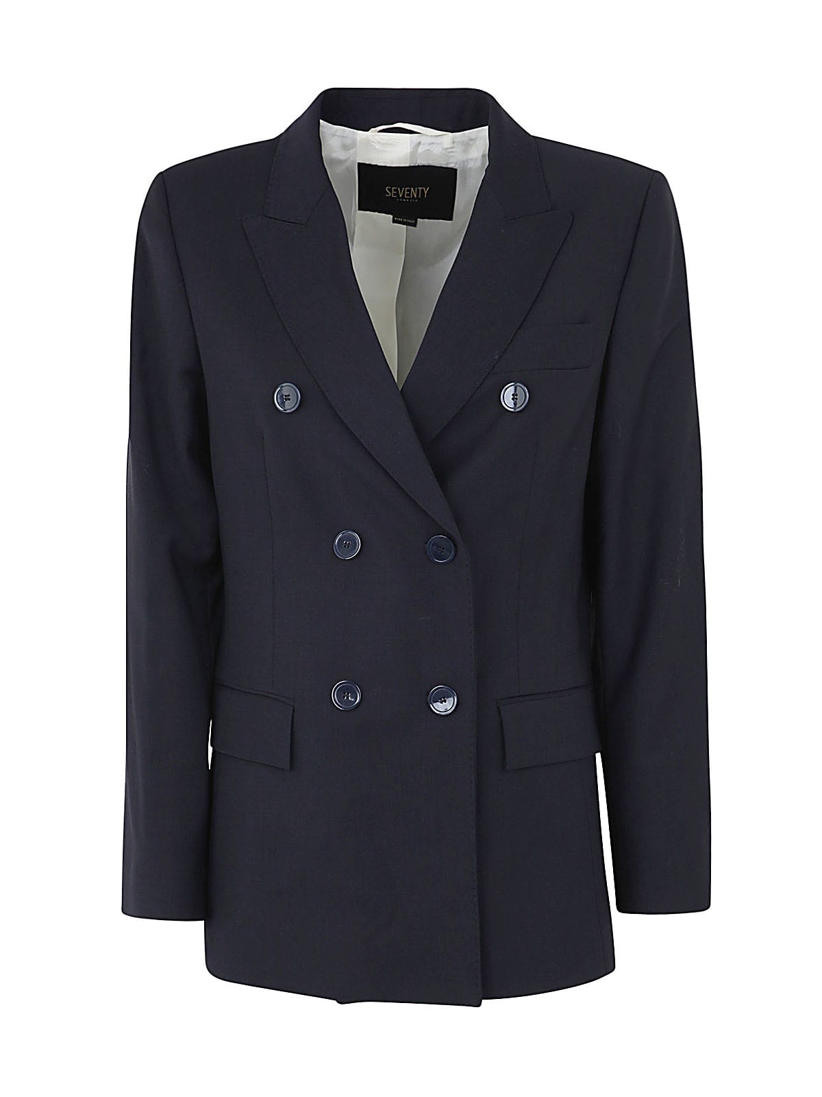 Seventy Double Breasted Jacket In Blue