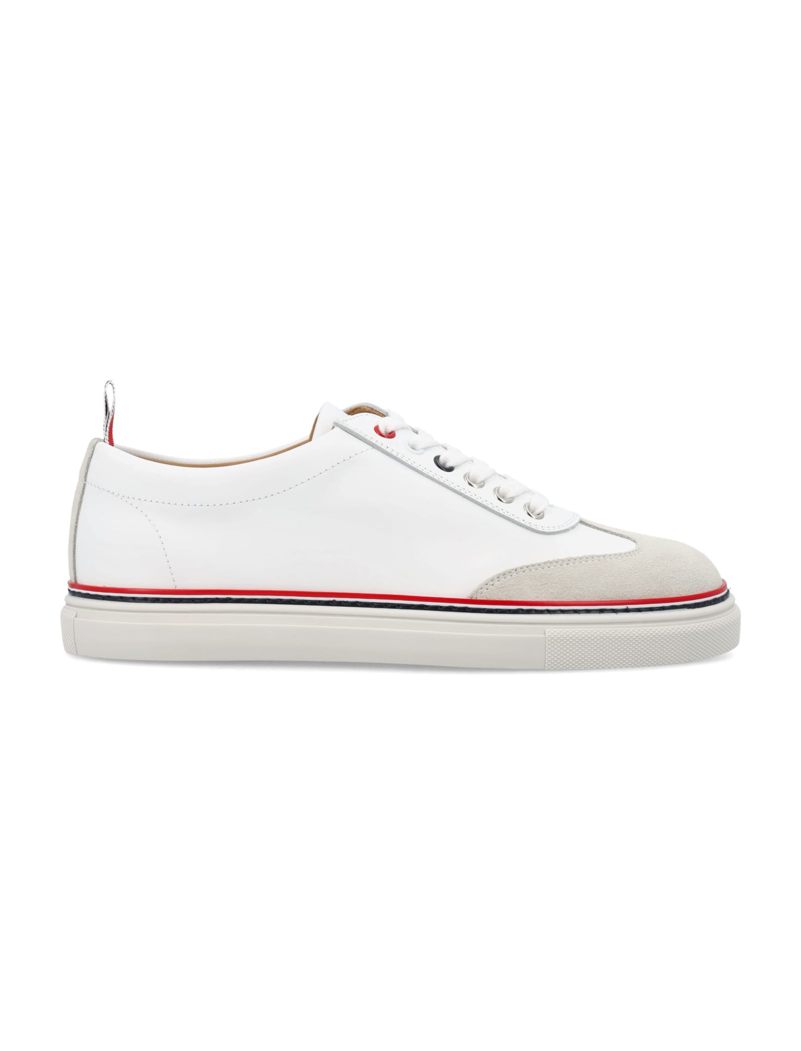 Thom Browne Low-top Leather Sneakers In White
