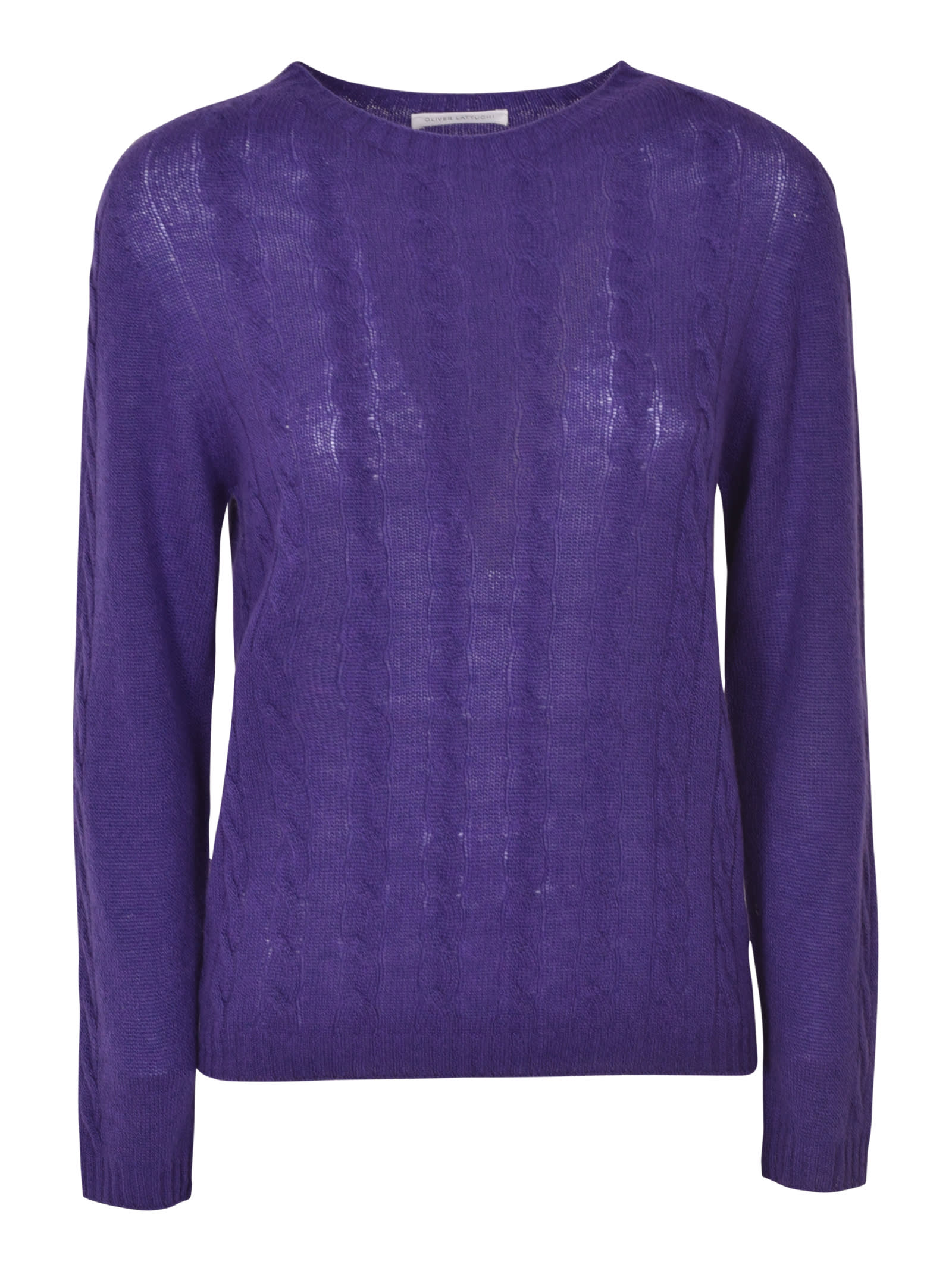 Oliver Lattughi Ribbed Sweater In Violet