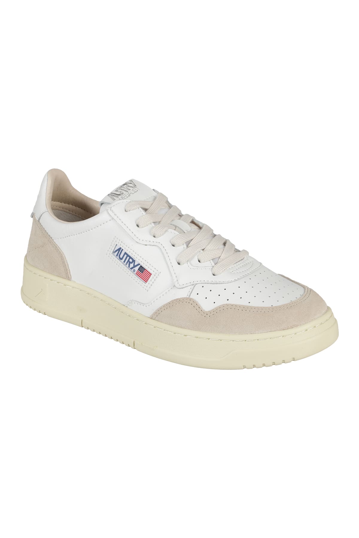 Shop Autry Medalist Low Man In Suede White