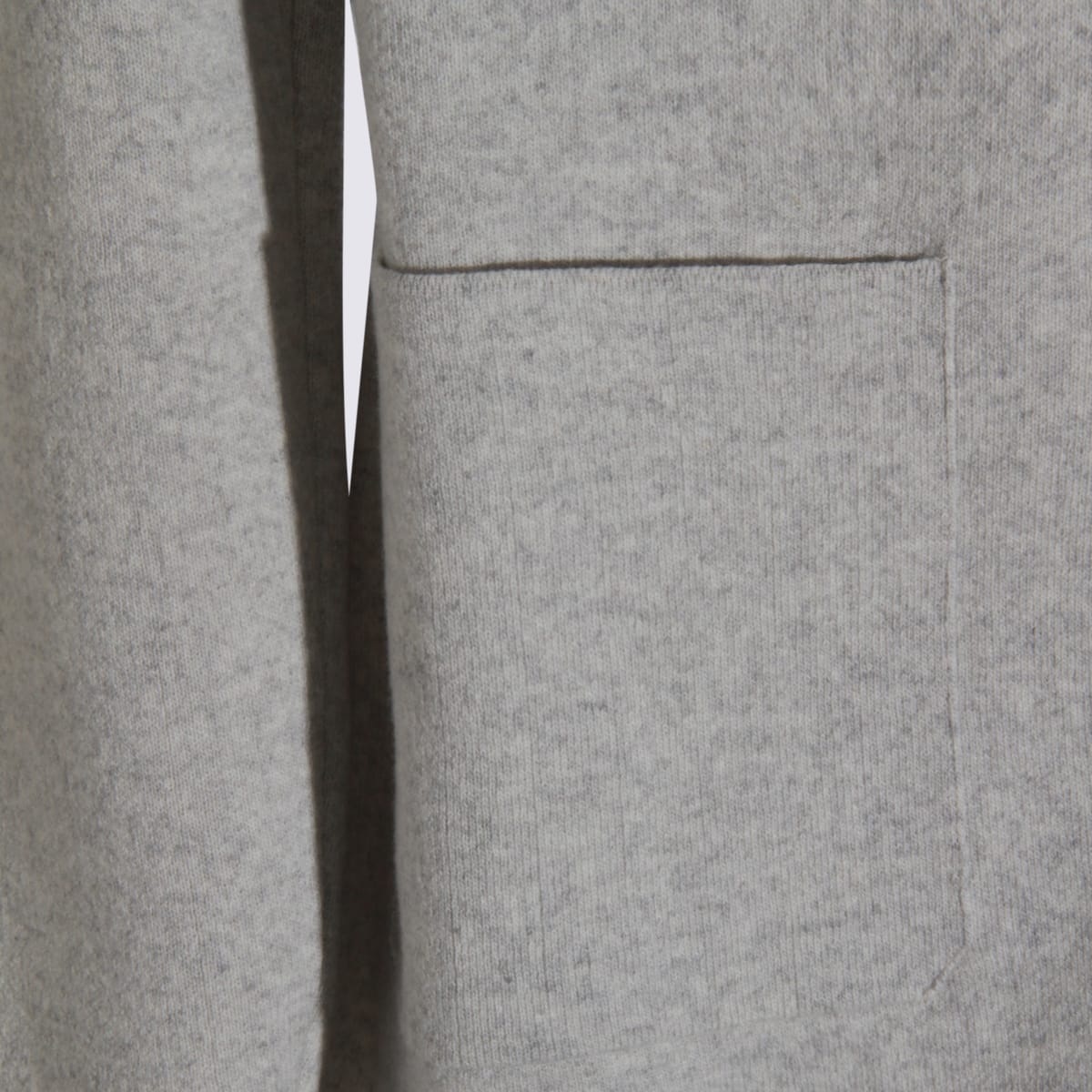 Lardini Crewneck Sweater With Notch Lapel And Patch Pockets In Gray