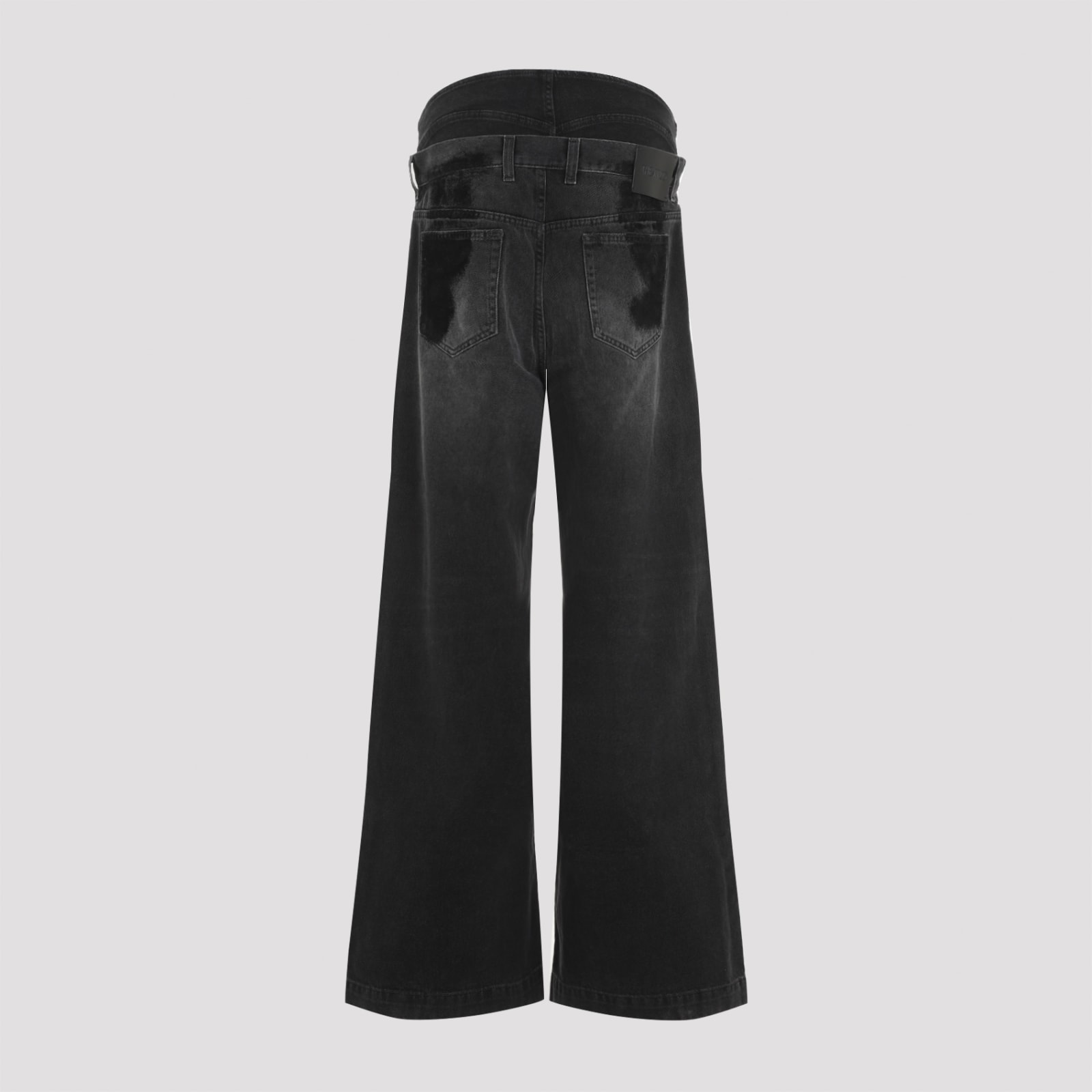 Shop Attico Cotton Jeans In Black