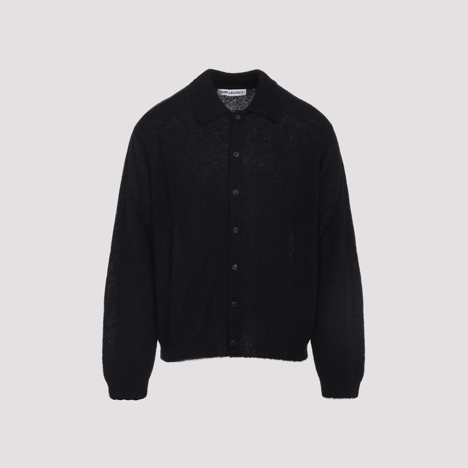 Our Legacy Black Evening Polo Cardigan In Black