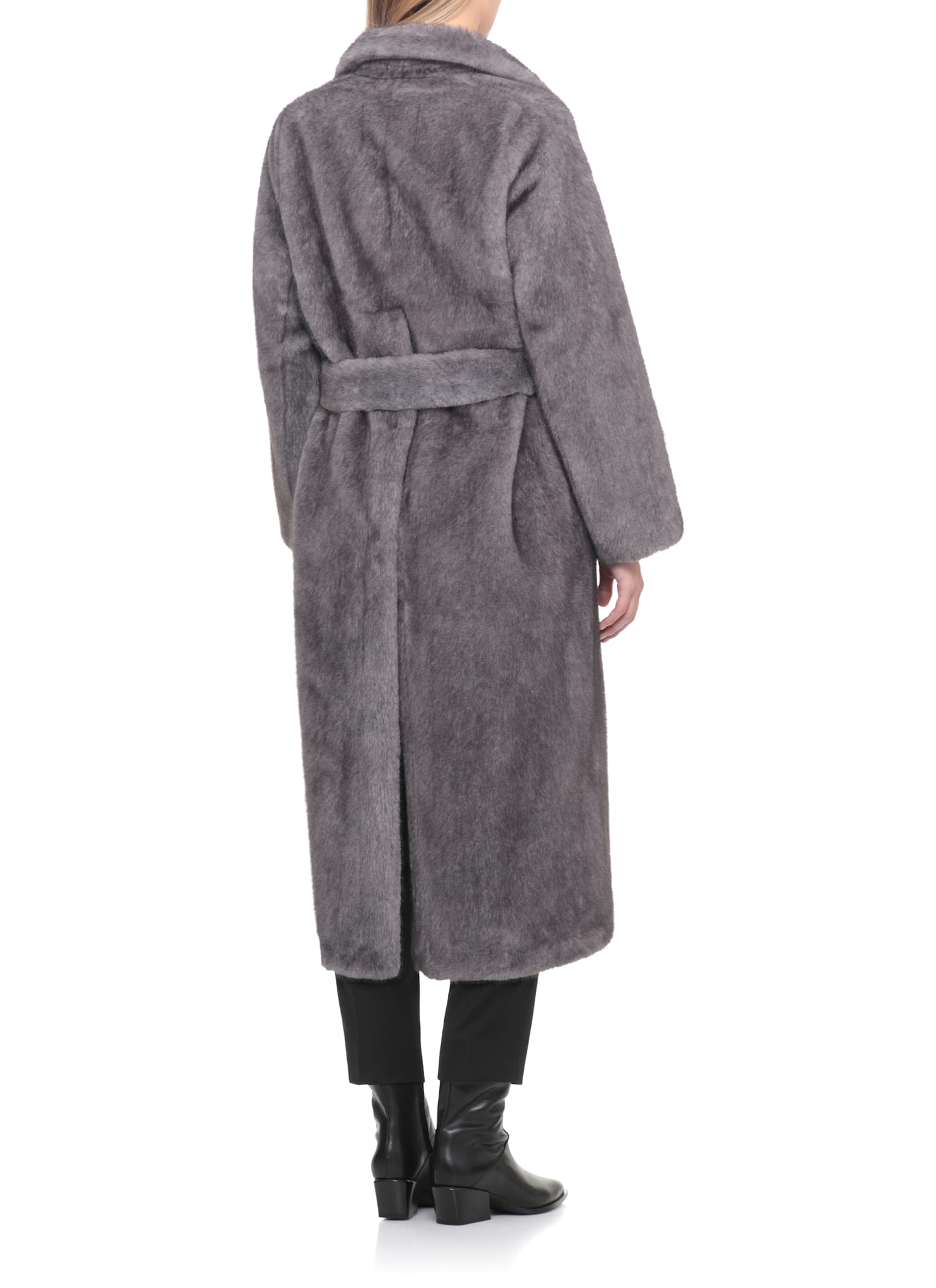 Valentini 1972 Synth Fur Coat In Gray