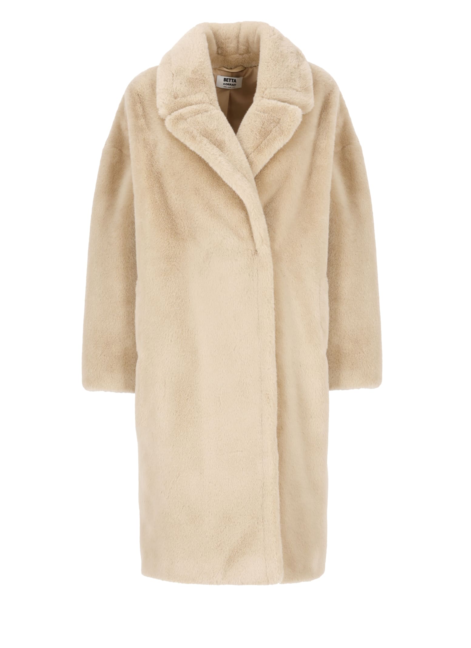 Shop Betta Corradi Synthetic Fur Coat In Beige