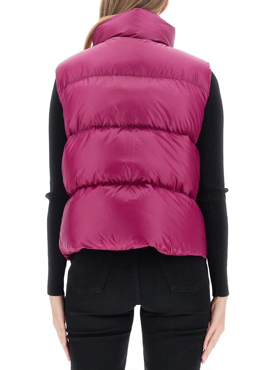 Shop Canada Goose Cypress Down Vest With Logo In Fuchsia