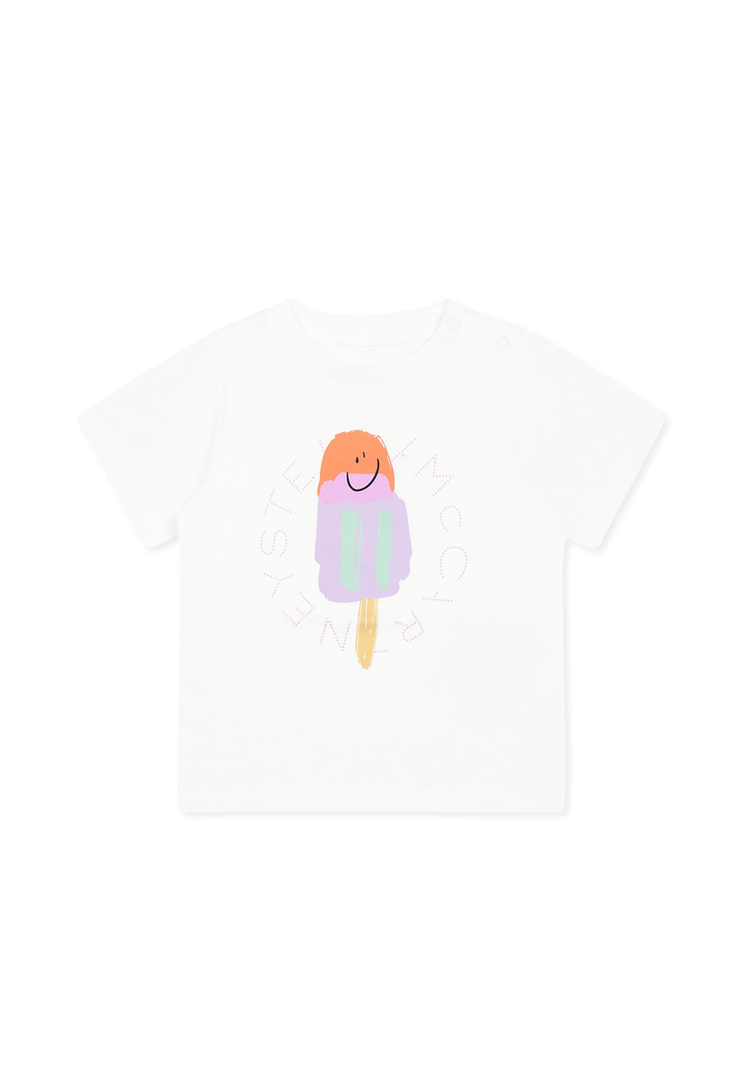 Shop Stella Mccartney White T-shirt For Baby Girl With Ice Cream