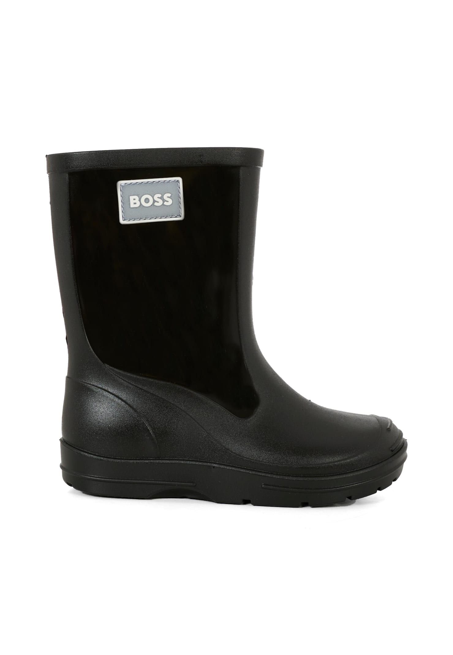 Hugo Boss Black Rain Boots For Kids With Logo In Black