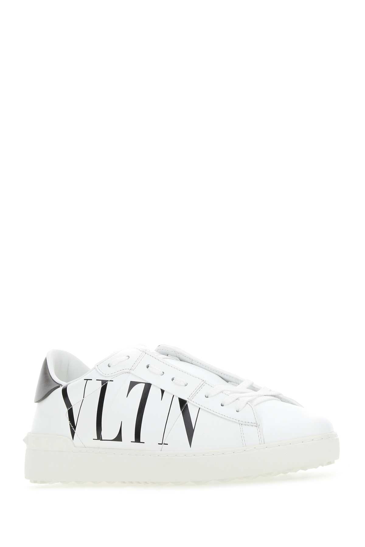 Shop Valentino White Leather Open Sneakers In Bianer