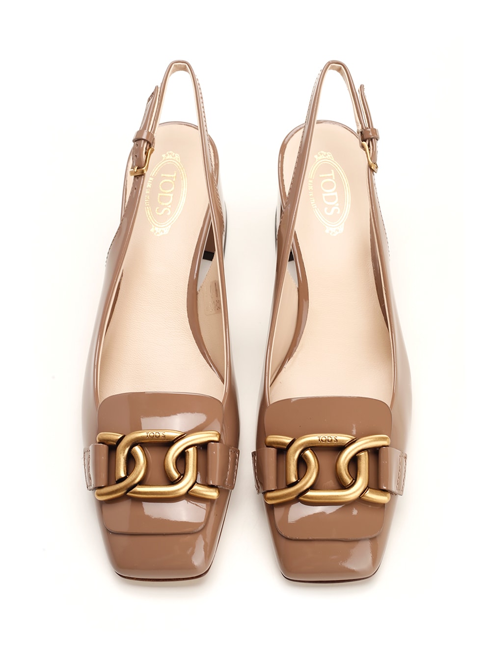 Shop Tod's Kate Patent Slingback In Blush Pink