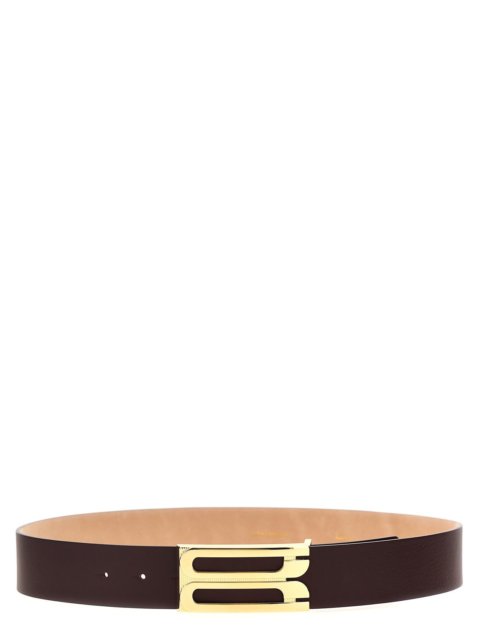 Shop Victoria Beckham Jumbo Frame Belt In Bordeaux