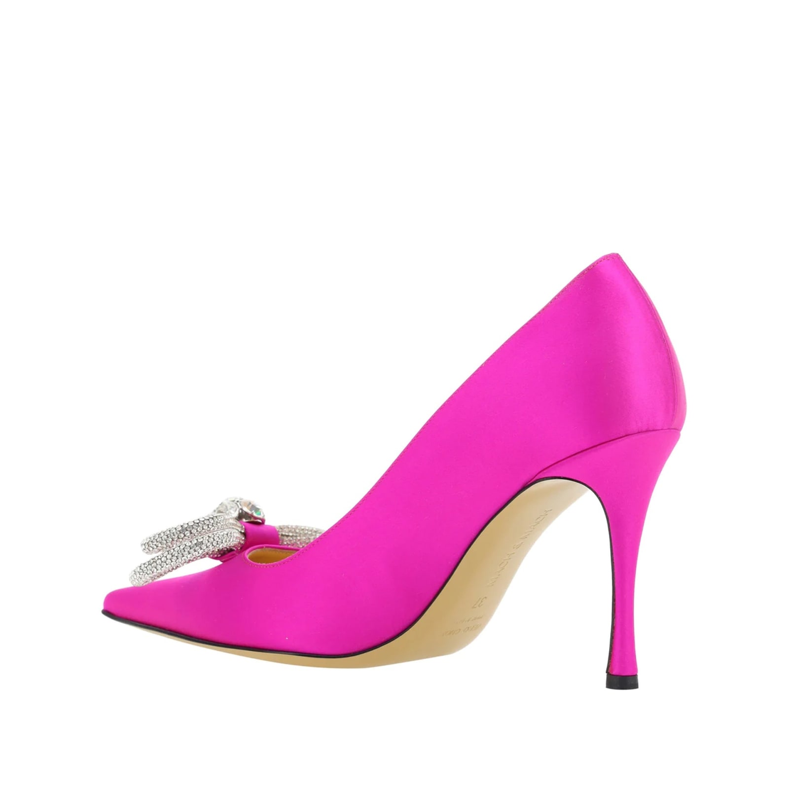 Shop Mach &amp; Mach Double Bow Satin Pumps In Pink
