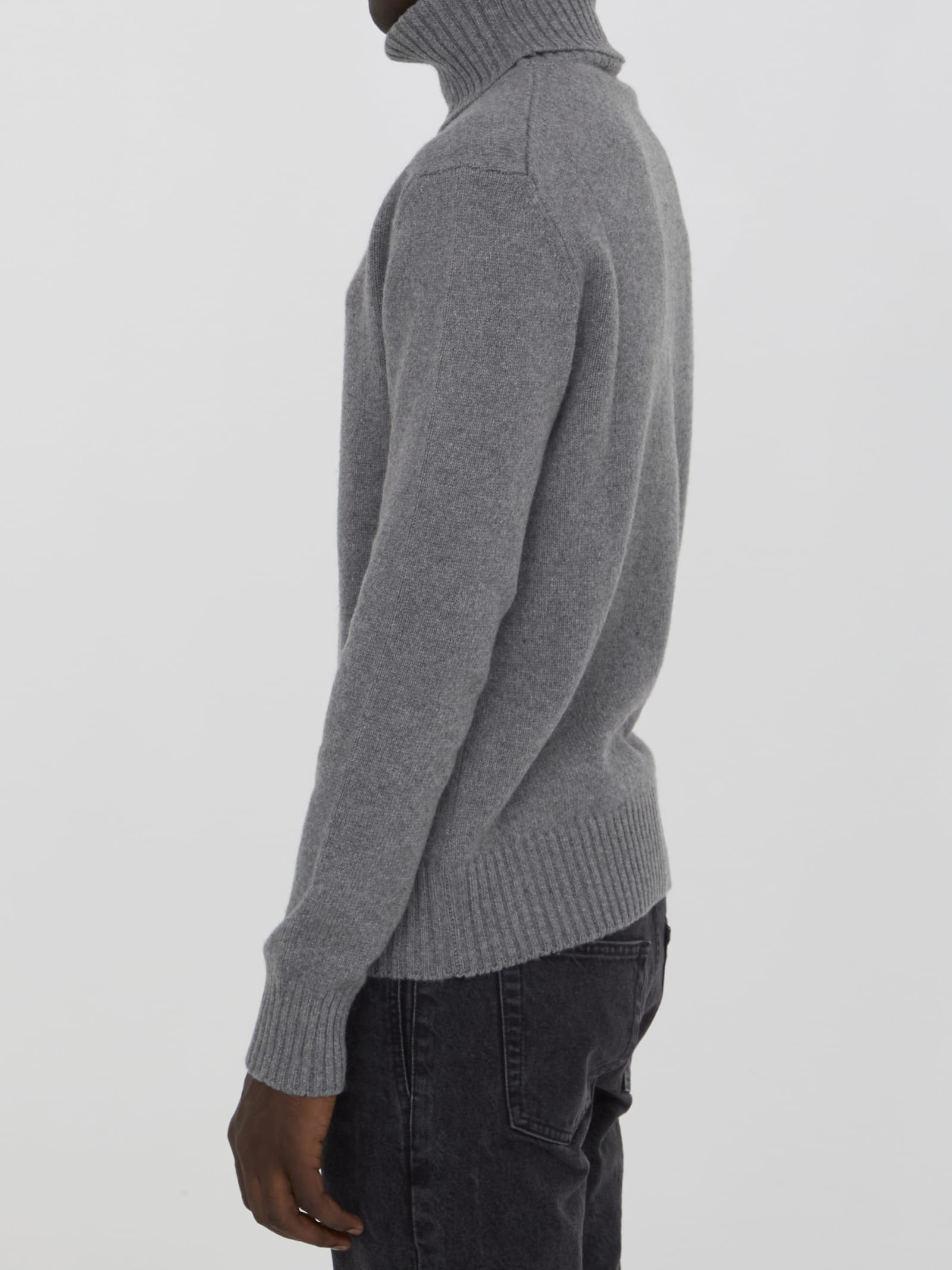 Shop Ami Alexandre Mattiussi Ami De Coeur Sweater In Grey