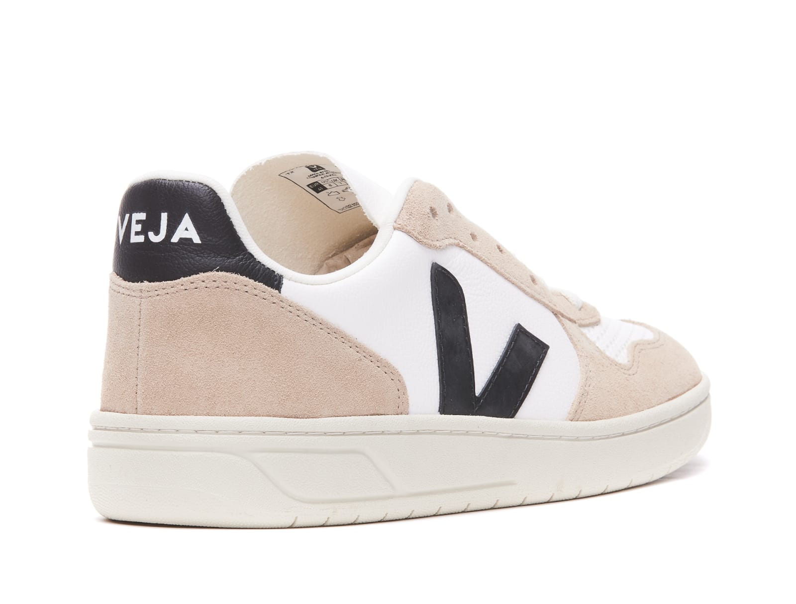 Shop Veja V-10 Sneakers In Extra White Black Sahara