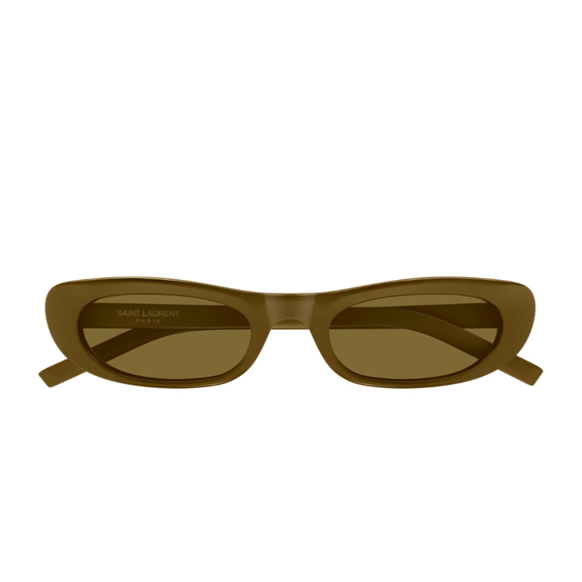Saint Laurent Sl 557 Shade Linea Sl Logo 006 Brown Sunglasses In Green