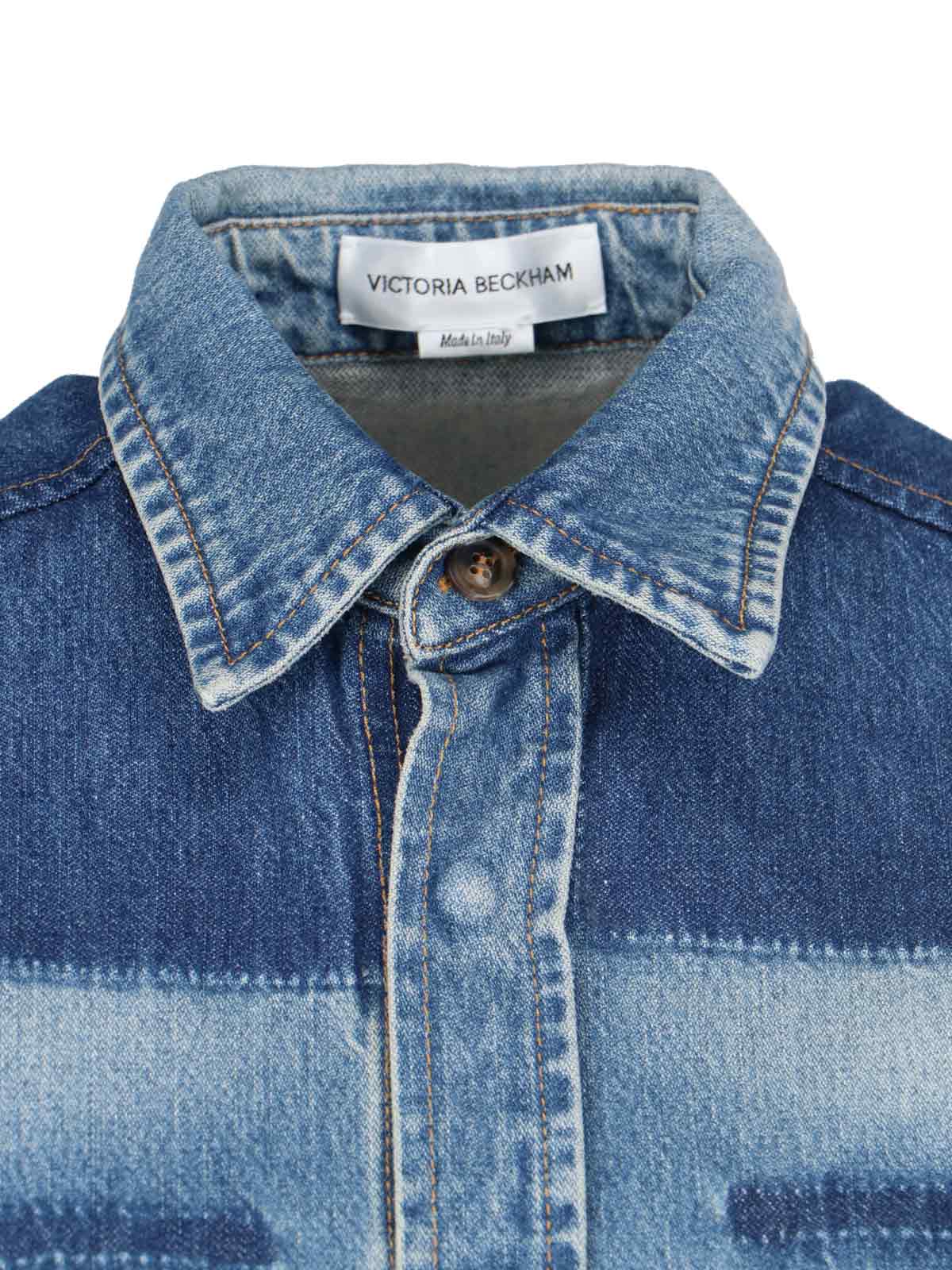 Shop Victoria Beckham Oversize Denim Shirt In Blue