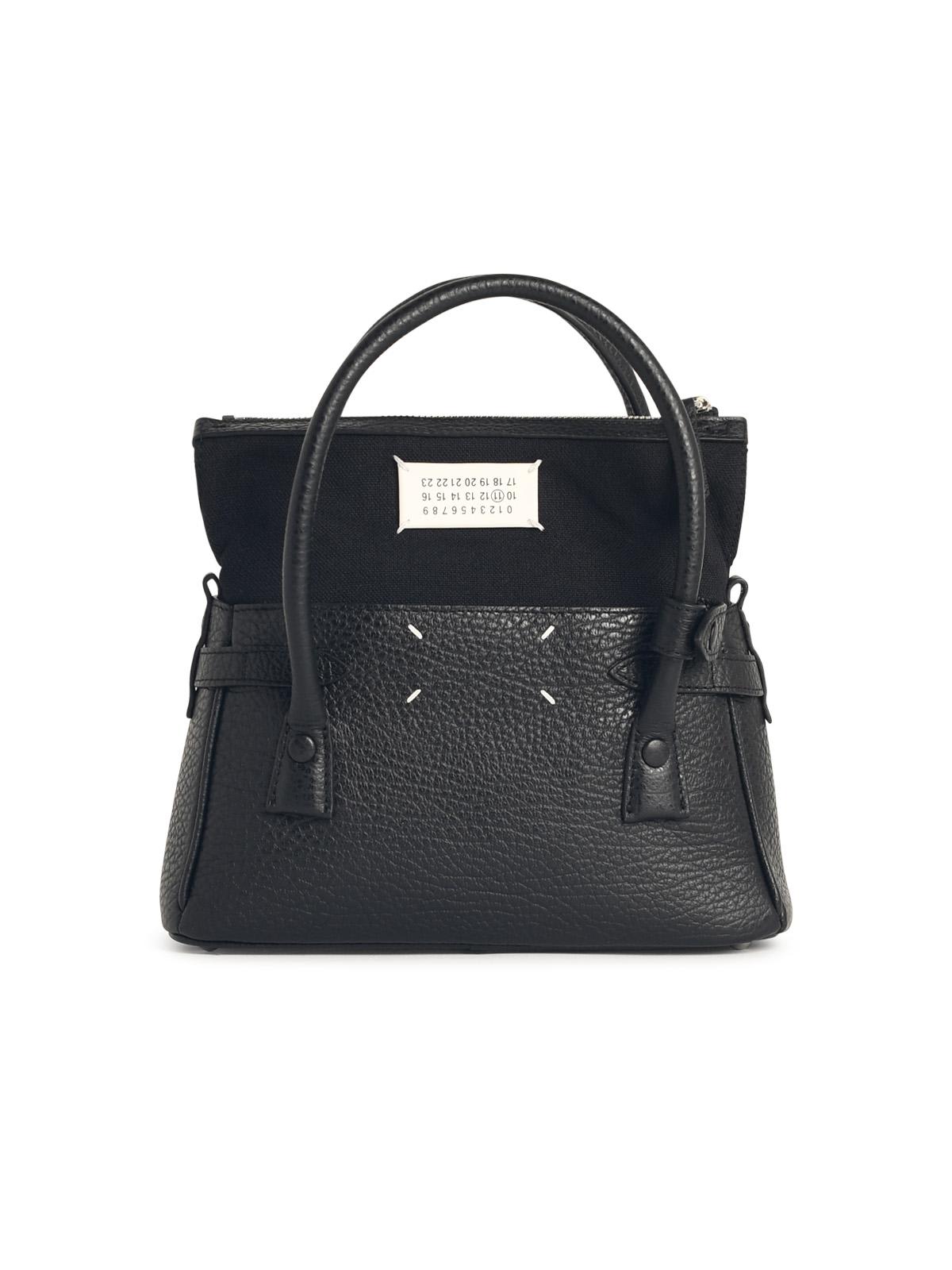 east West Black Leather Bag