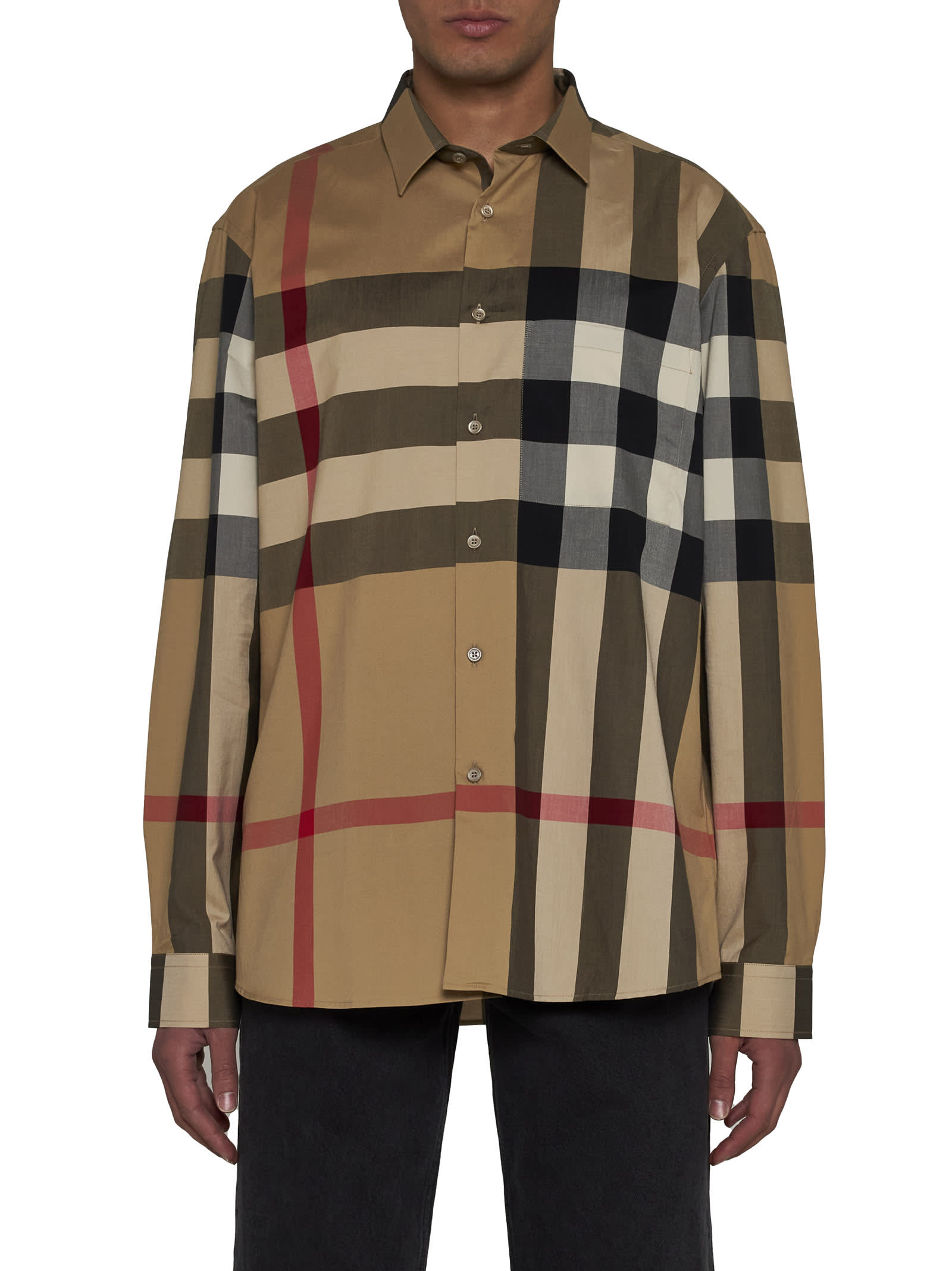 Shop Burberry Summerton Shirt In Beige