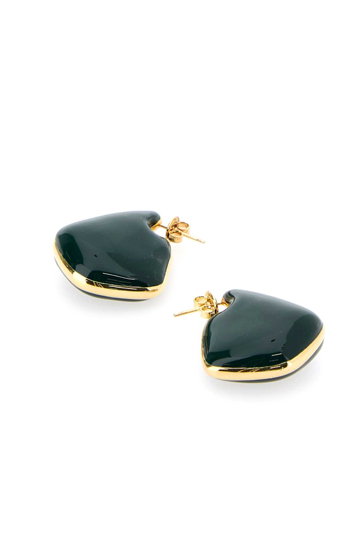 Shop Bottega Veneta Gold 925 Silver Small Fin Earrings In Silverdarkgreen