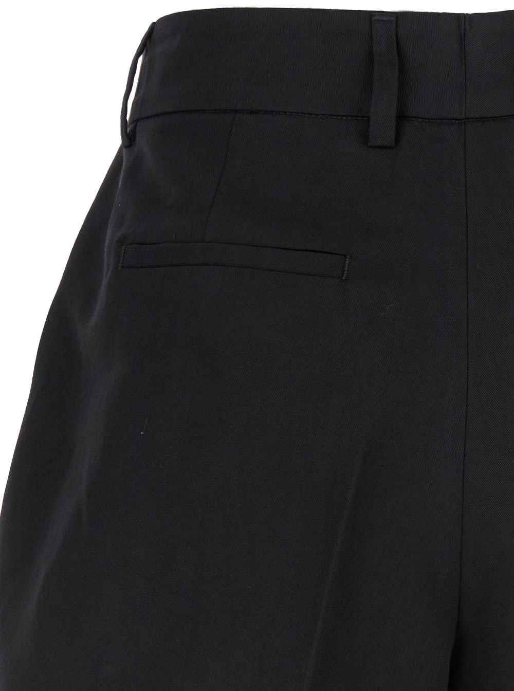 Shop Pt Torino Black High Waisted Delia Shorts In Cotton & Linen Blend Woman