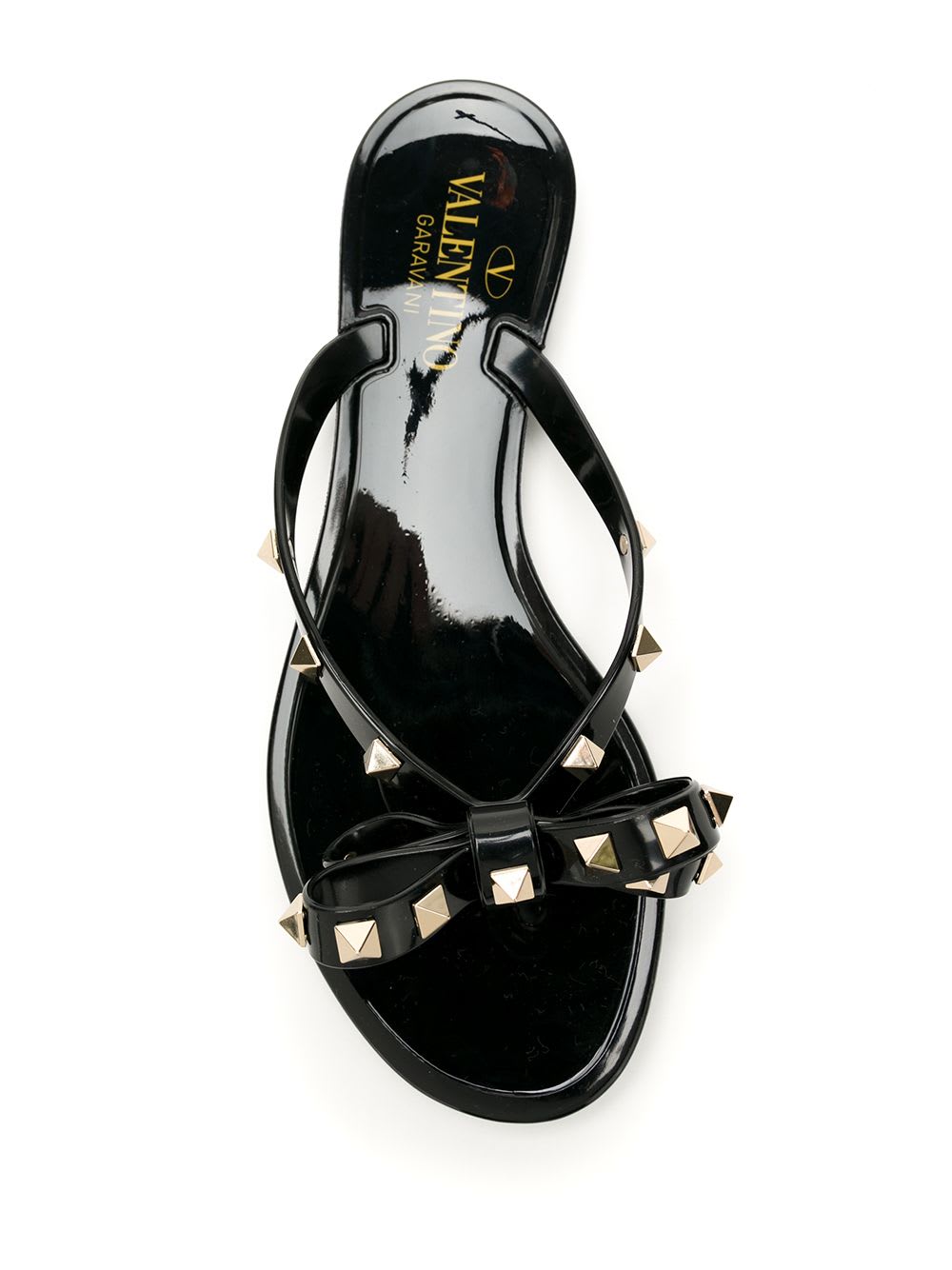 Valentino Rockstud Rubber Flip Flop In Multi