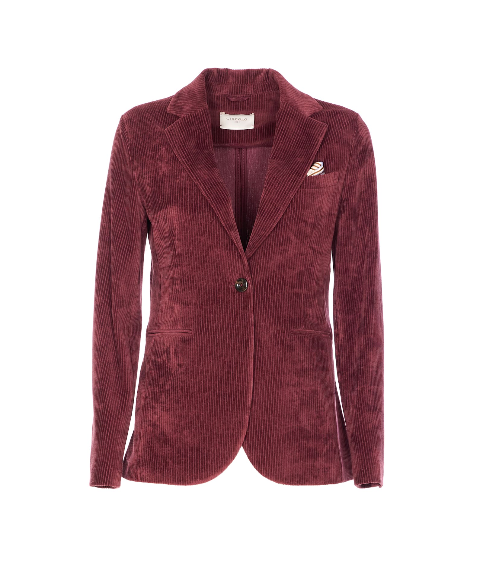 Circolo 1901 Bordeaux Jacket With Chest Pocket And V-neck In Brown