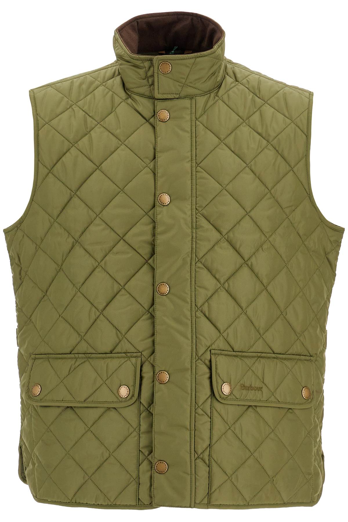 Shop Barbour Lowerdale Quilted Vest In Dark Moss (green)