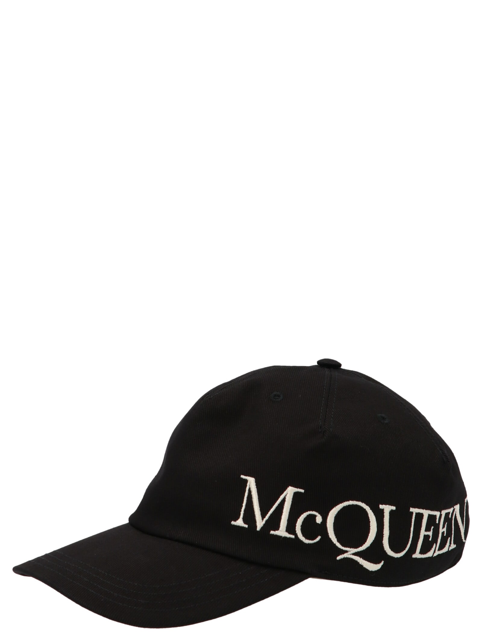 Shop Alexander Mcqueen Logo Embroidery Cap In Black