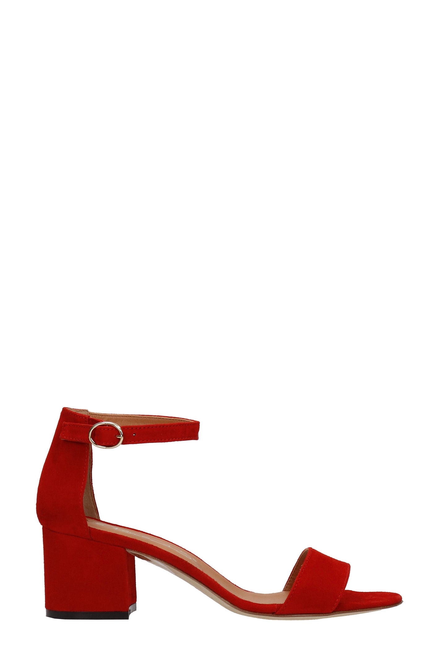 Via Roma 15 Sandals In Red Suede