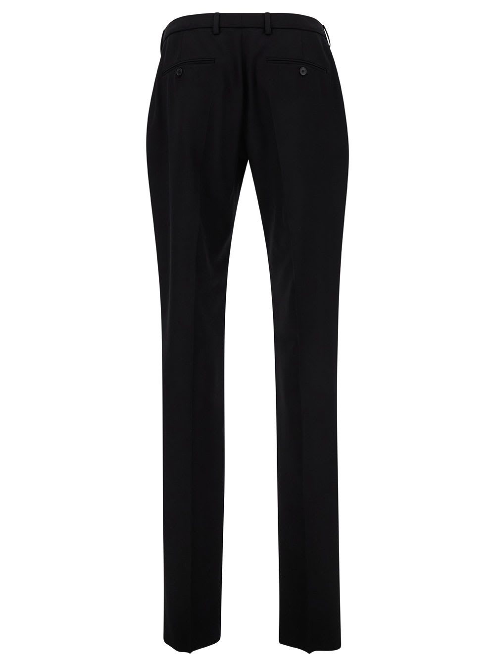 Shop Saint Laurent Black Tailored Pants With Front Pinces In Wool Man