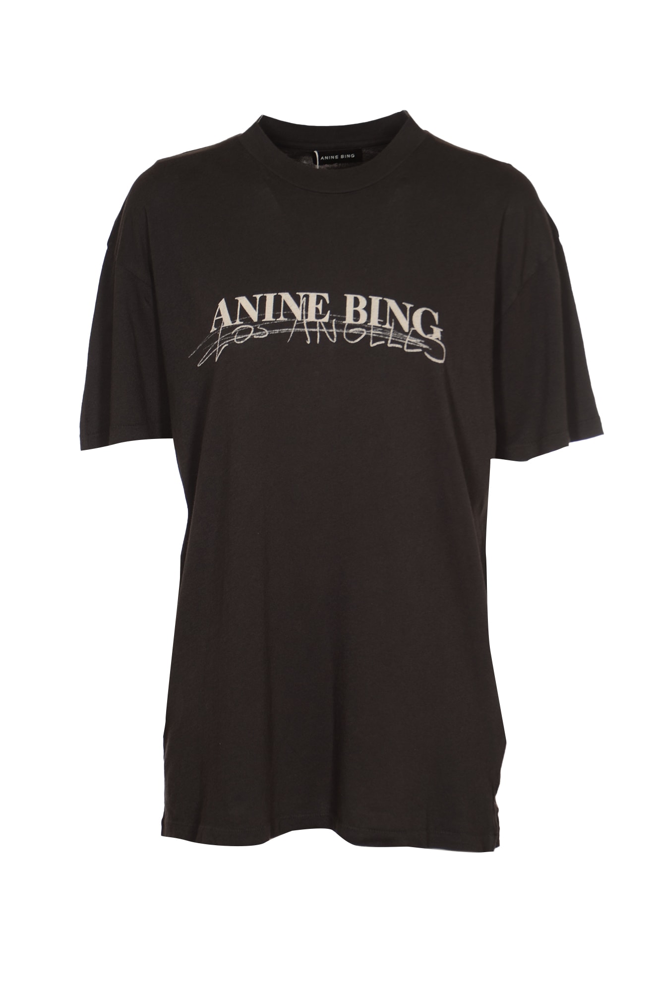 Shop Anine Bing Printed T-shirt In Vintage Black