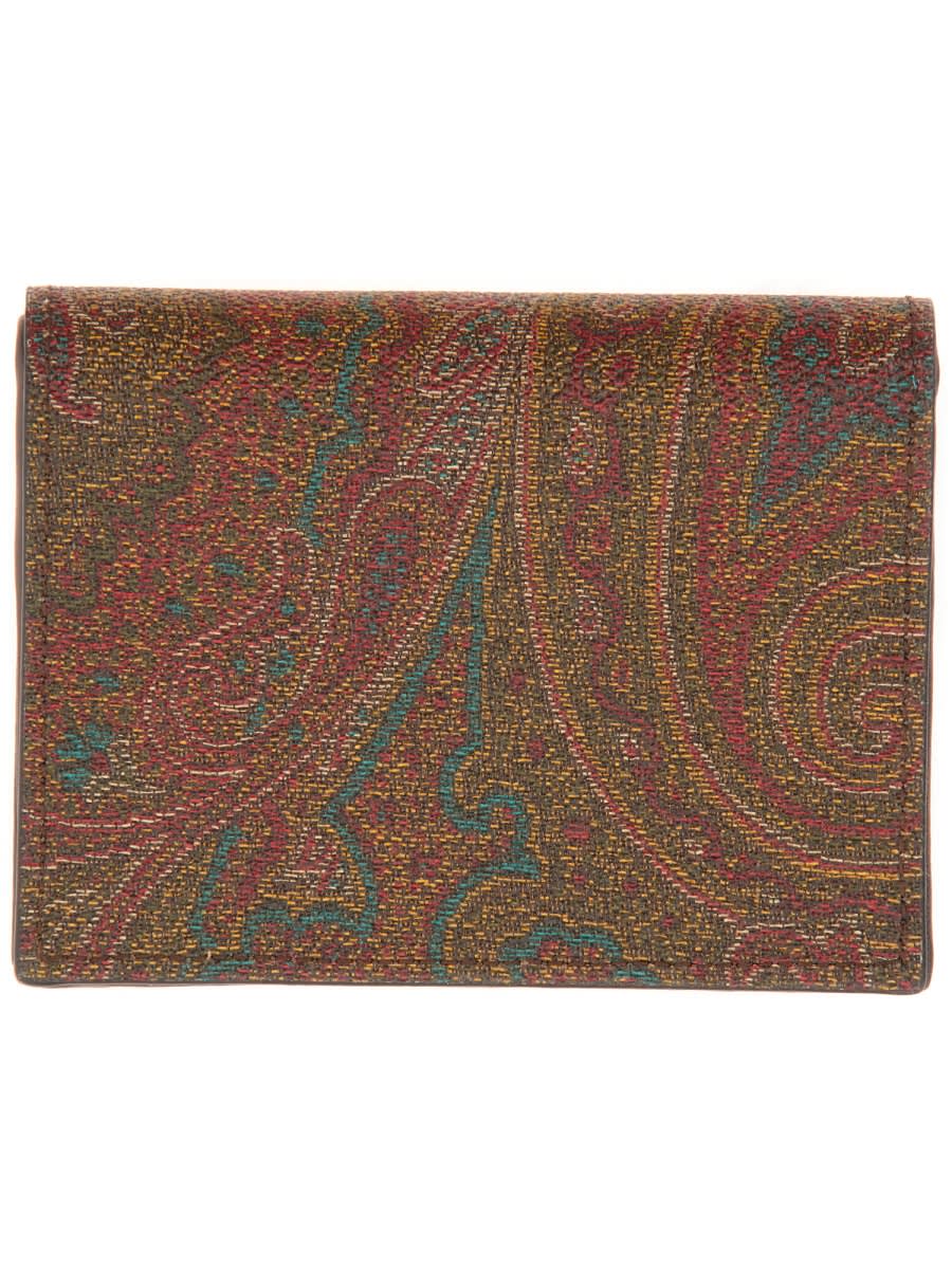 Shop Etro Paisley Wallet In Brown