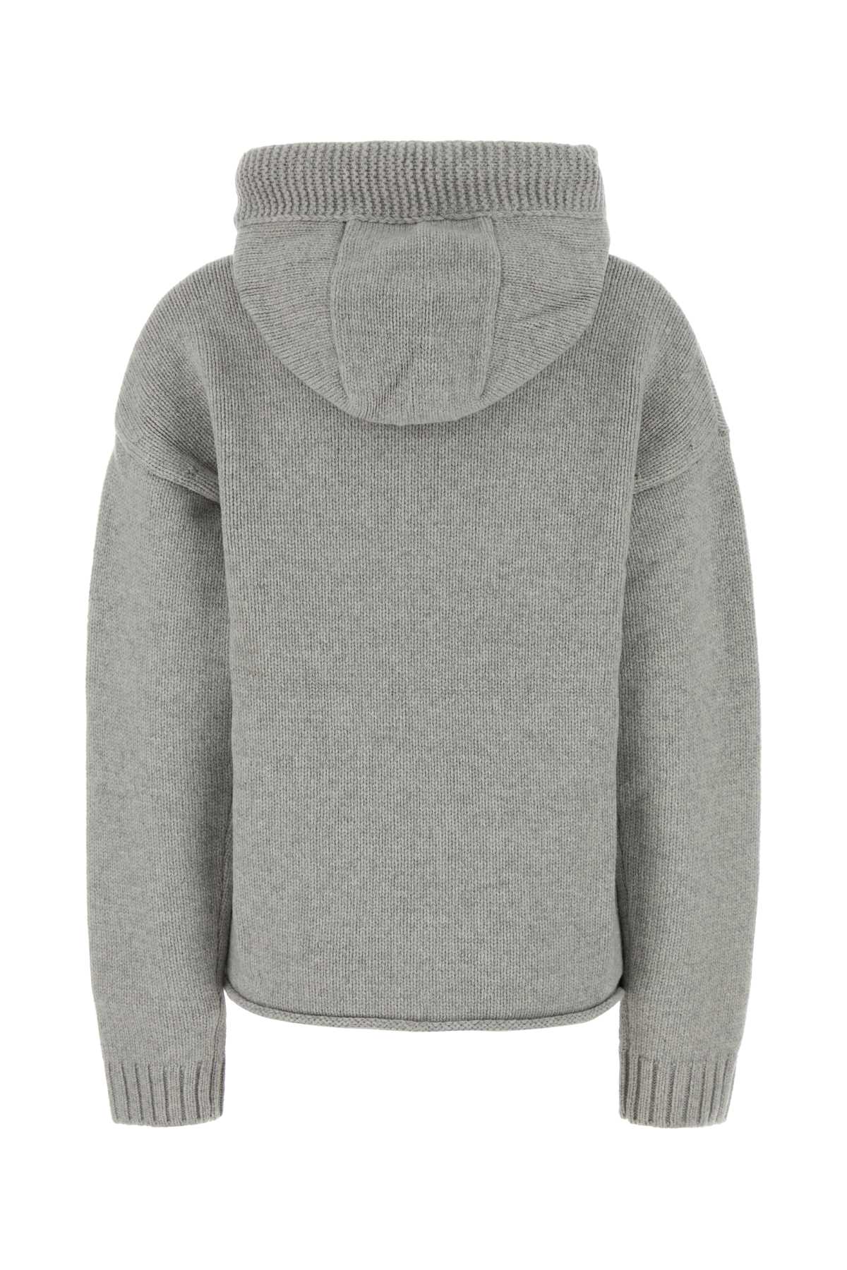 Jw Anderson Light Grey Wool Sweater In Gray