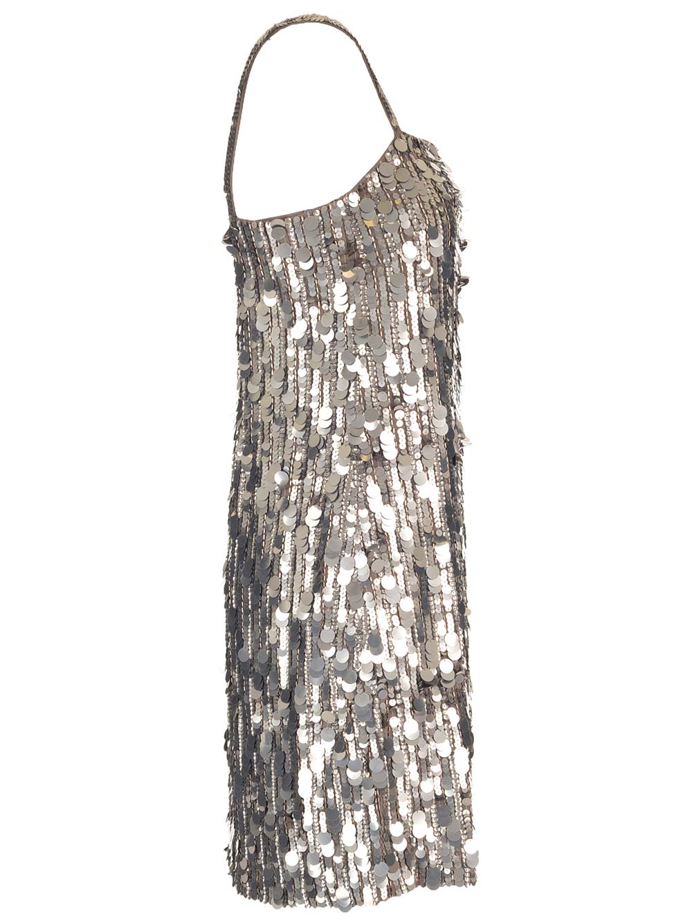 Shop P.a.r.o.s.h Full Sequin Mini Dress In Metallic