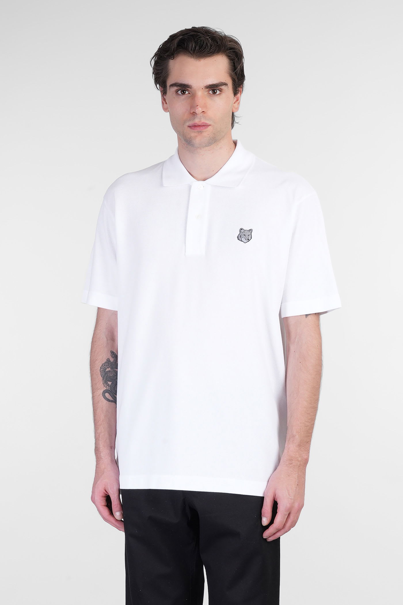Maison Kitsuné Polo In White Cotton