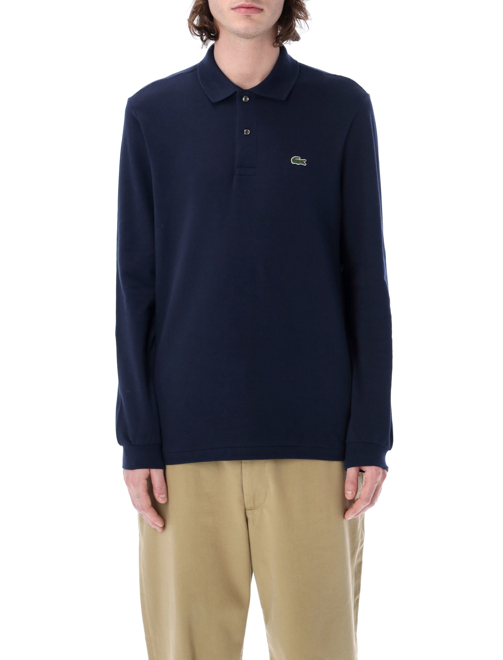 Shop Lacoste Classic Fit L/s Polo Shirt In Marine