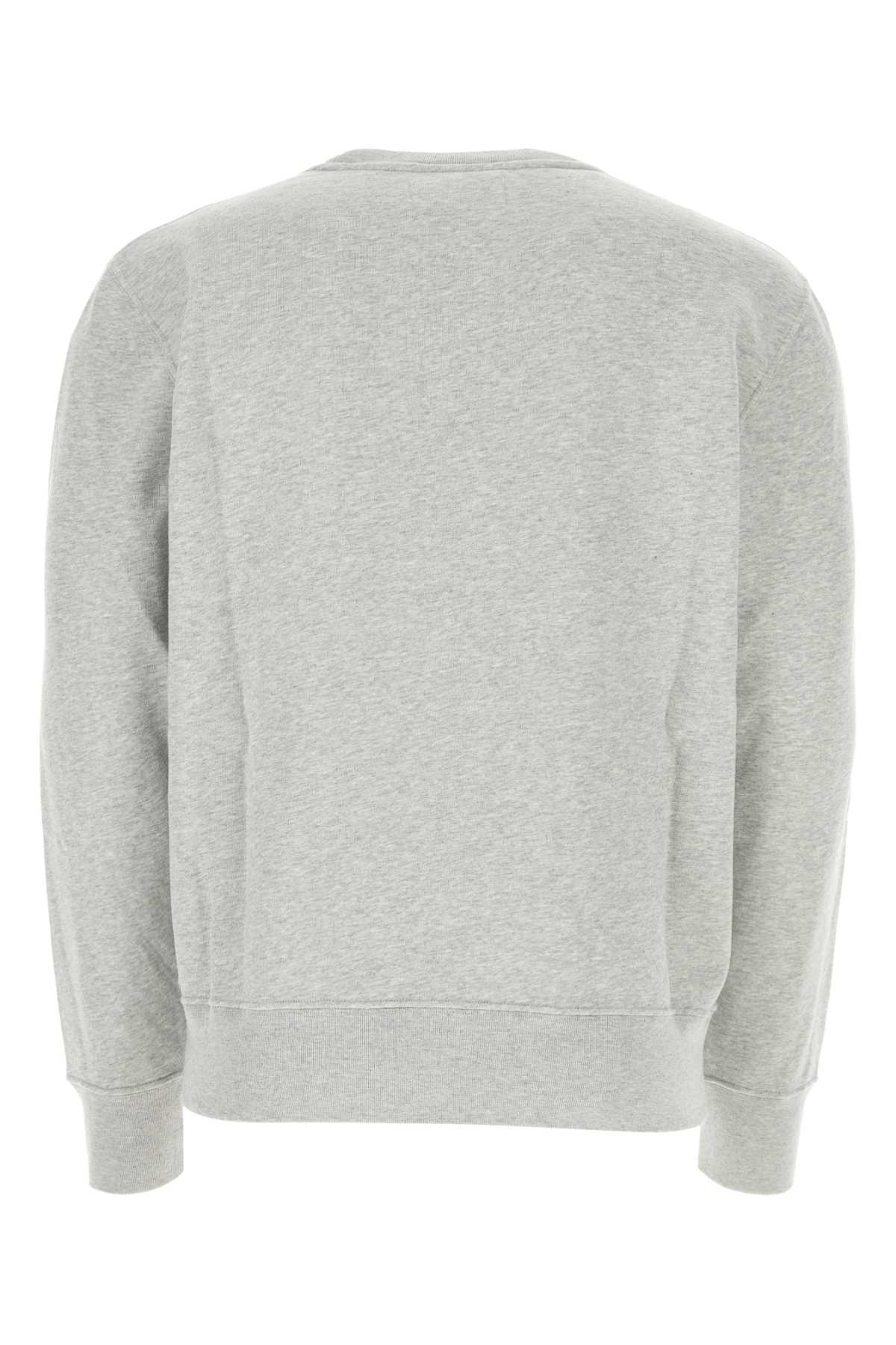 Shop Autry Melange Grey Cotton Sweatshirt In 507m