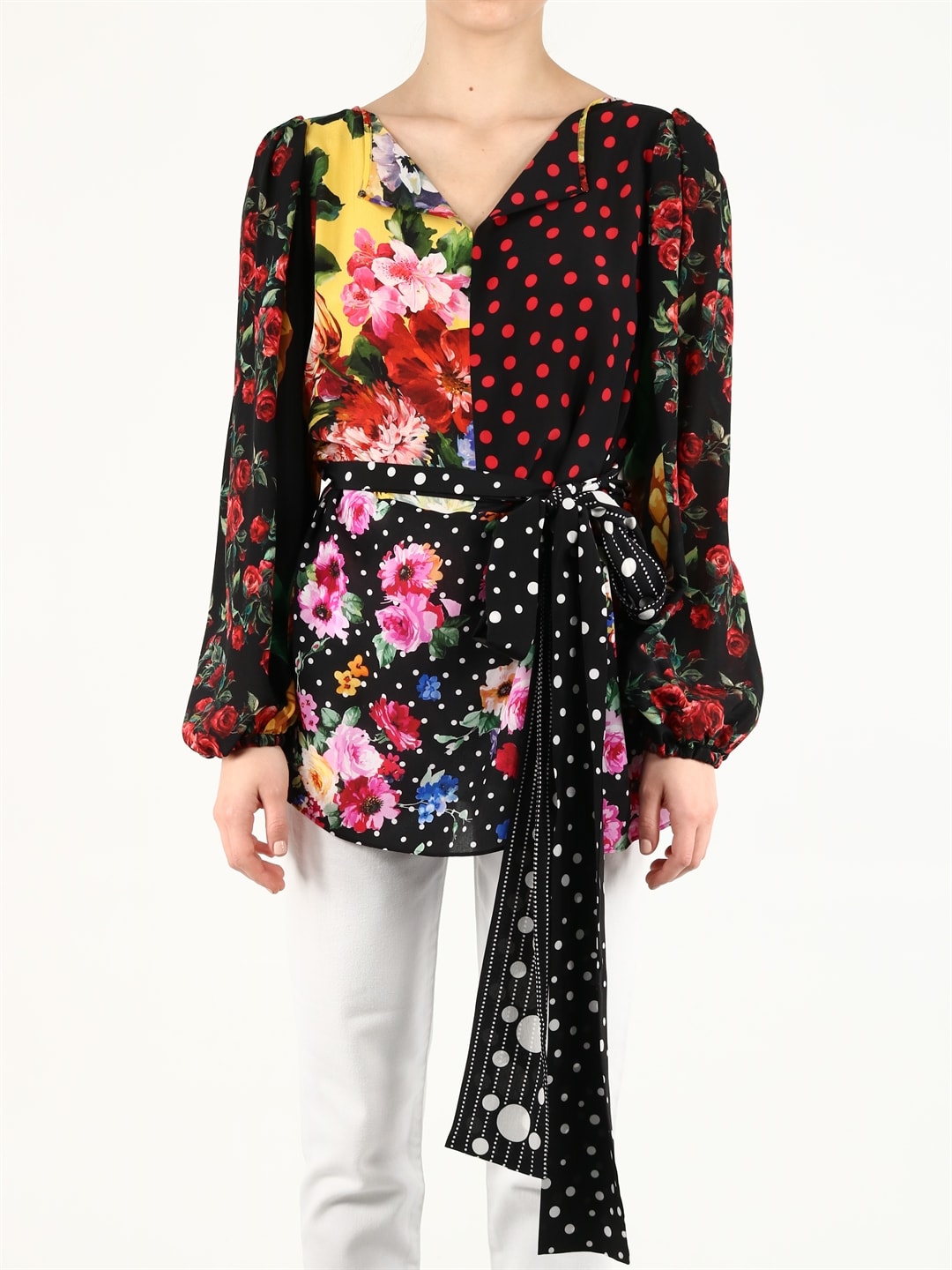 Dolce & Gabbana Patchwork Silk Blouse